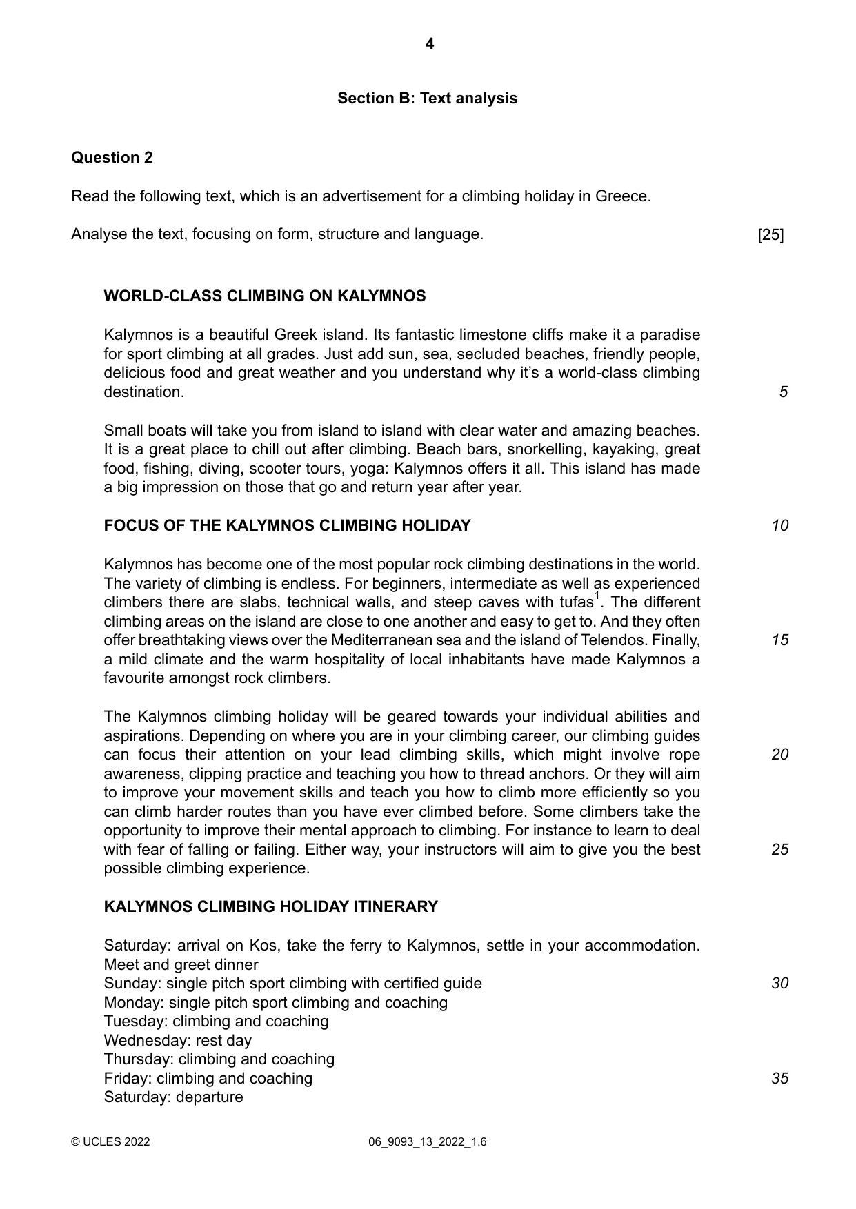 Cambridge A Level English - Language AS and A Level (from 2014) 9093 2022 May/June Paper 1 · Variant 3 question paper, page 4 of 8