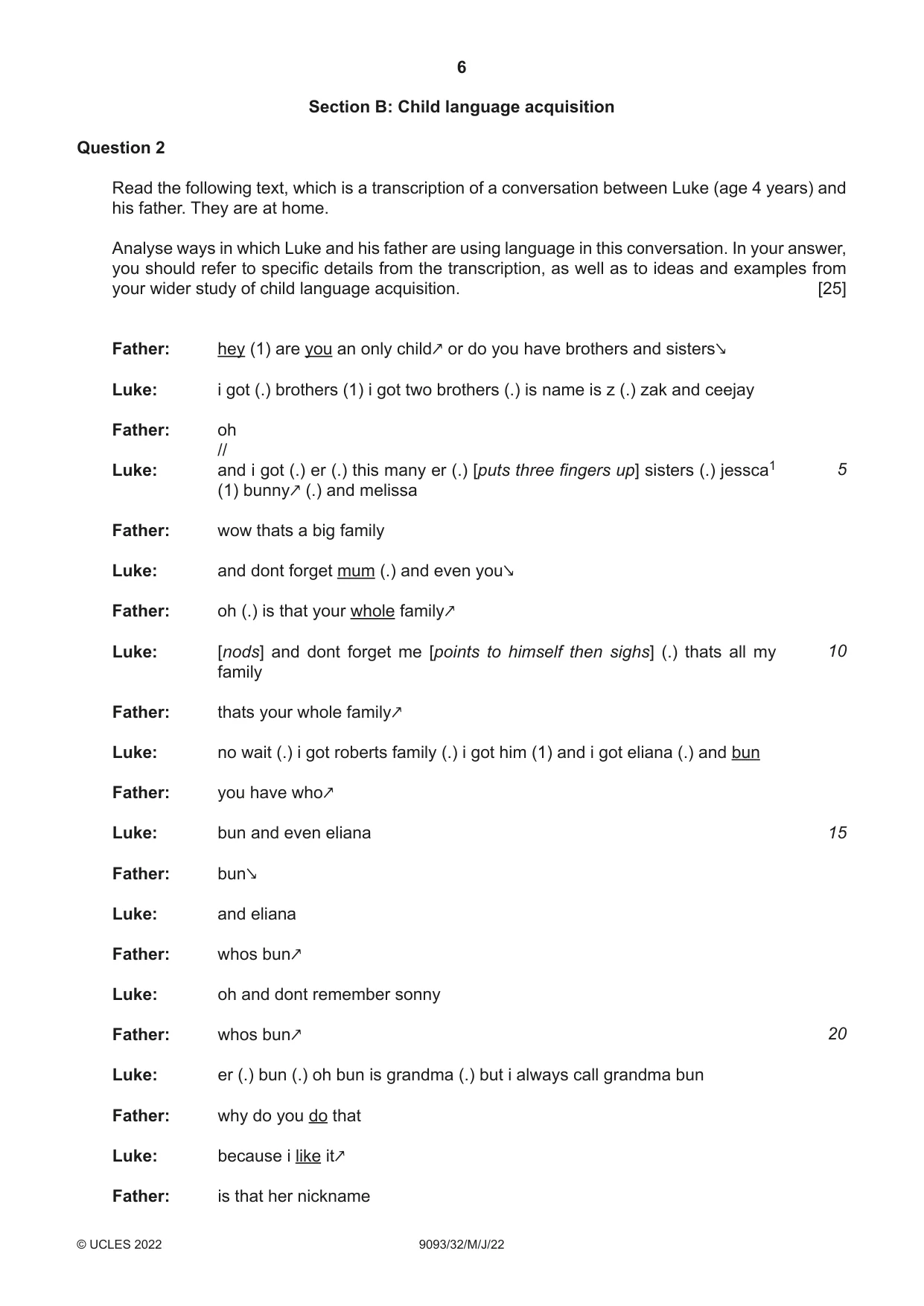 Cambridge A Level English - Language AS and A Level (from 2014) 9093 2022 May/June Paper 3 · Variant 2 question paper, page 6 of 8