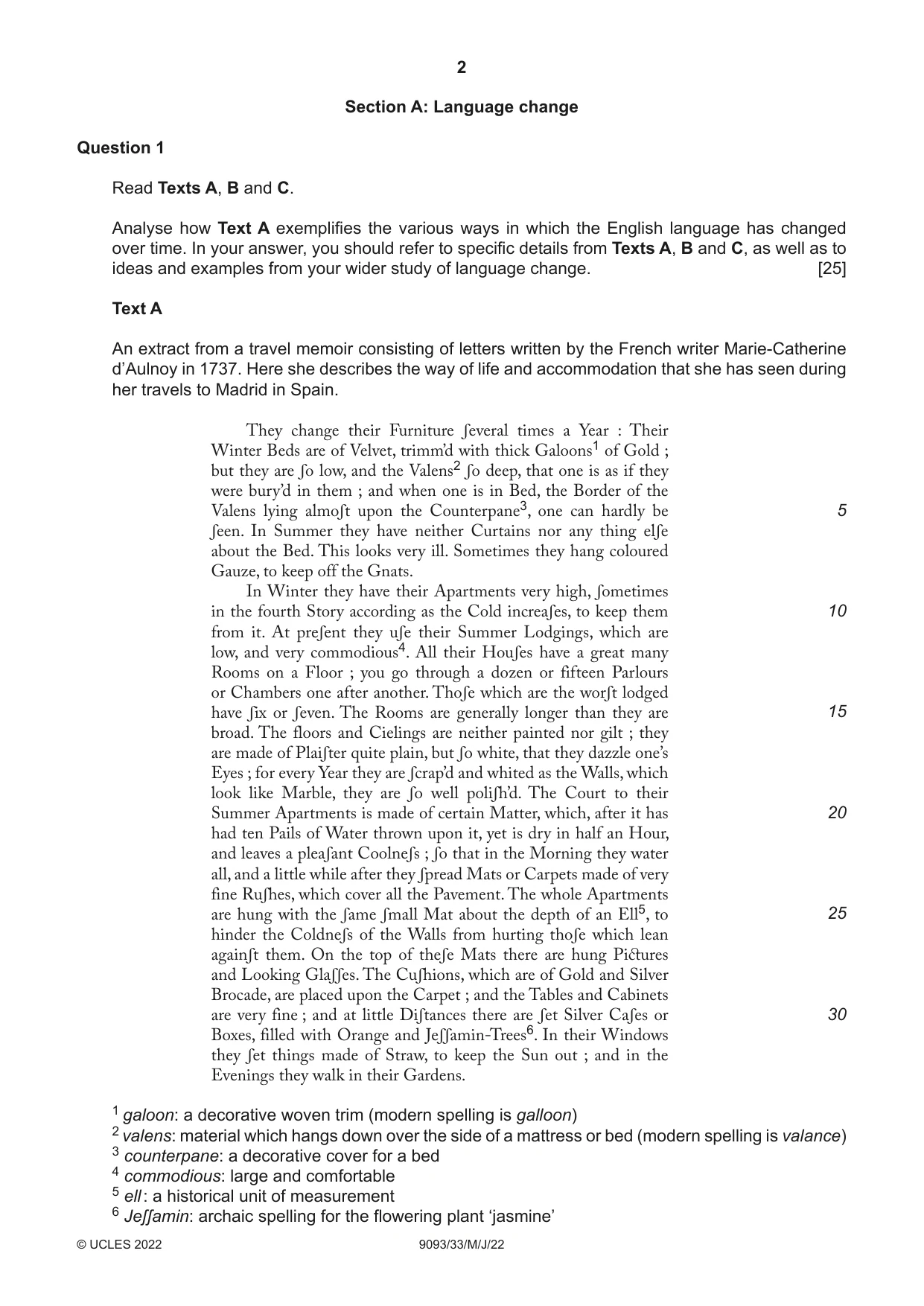 Cambridge A Level English - Language AS and A Level (from 2014) 9093 2022 May/June Paper 3 · Variant 3 question paper, page 2 of 8