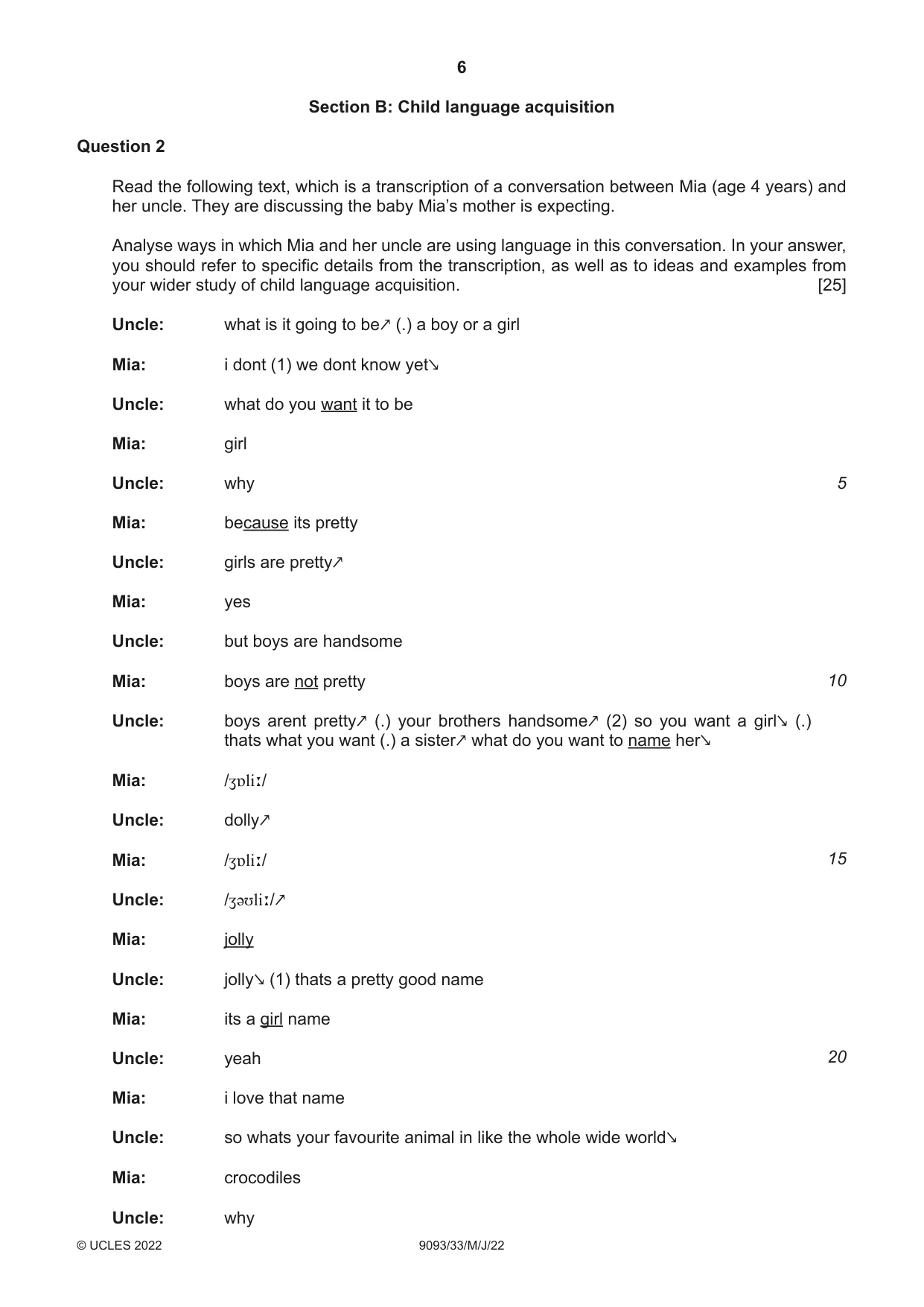 Cambridge A Level English - Language AS and A Level (from 2014) 9093 2022 May/June Paper 3 · Variant 3 question paper, page 6 of 8