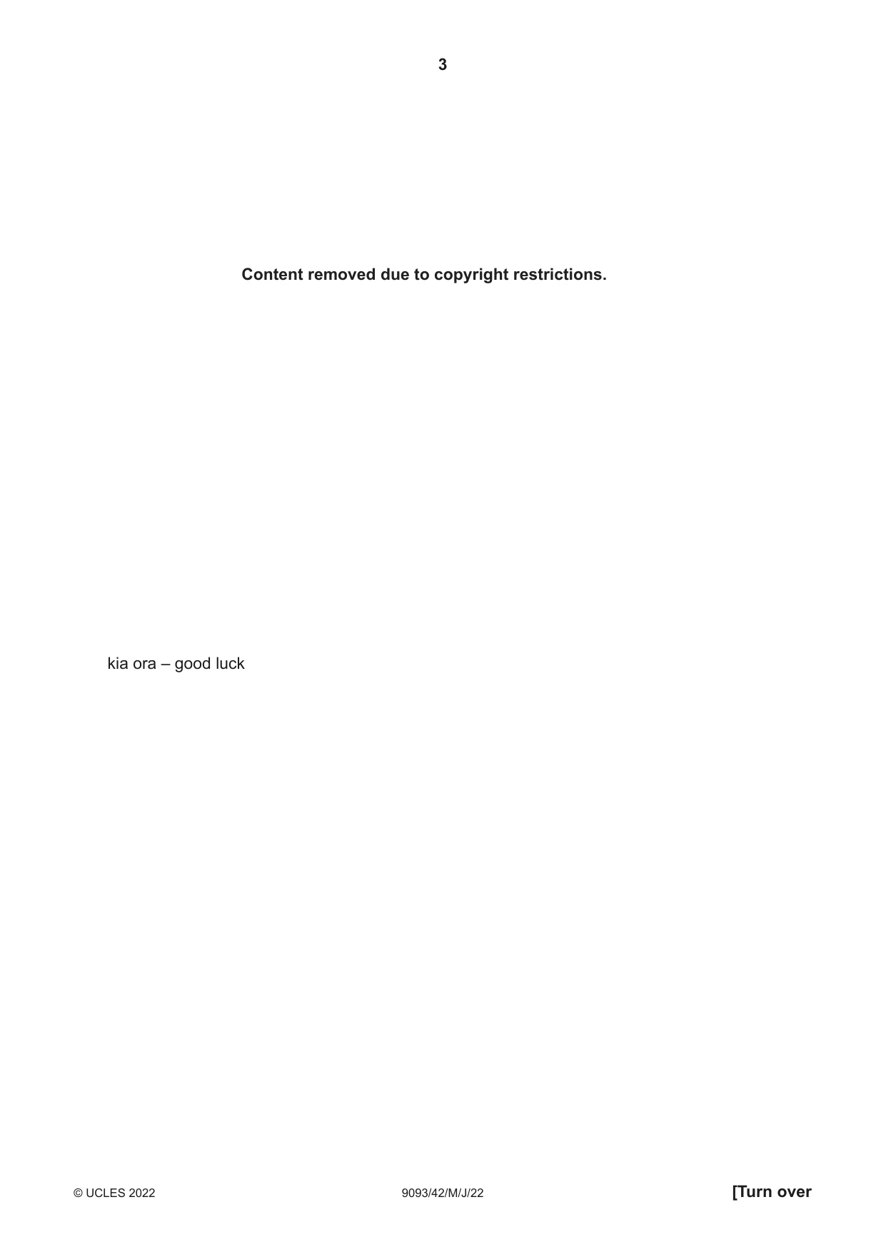 Cambridge A Level English - Language AS and A Level (from 2014) 9093 2022 May/June Paper 4 · Variant 2 question paper, page 3 of 8