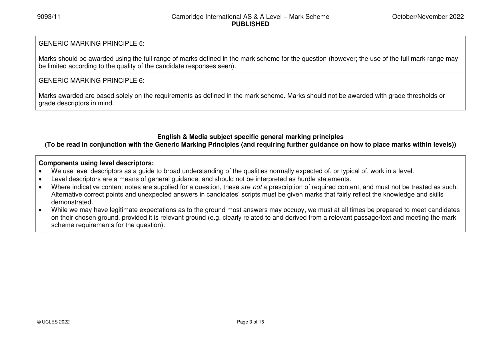 Mark scheme, page 3 of 15