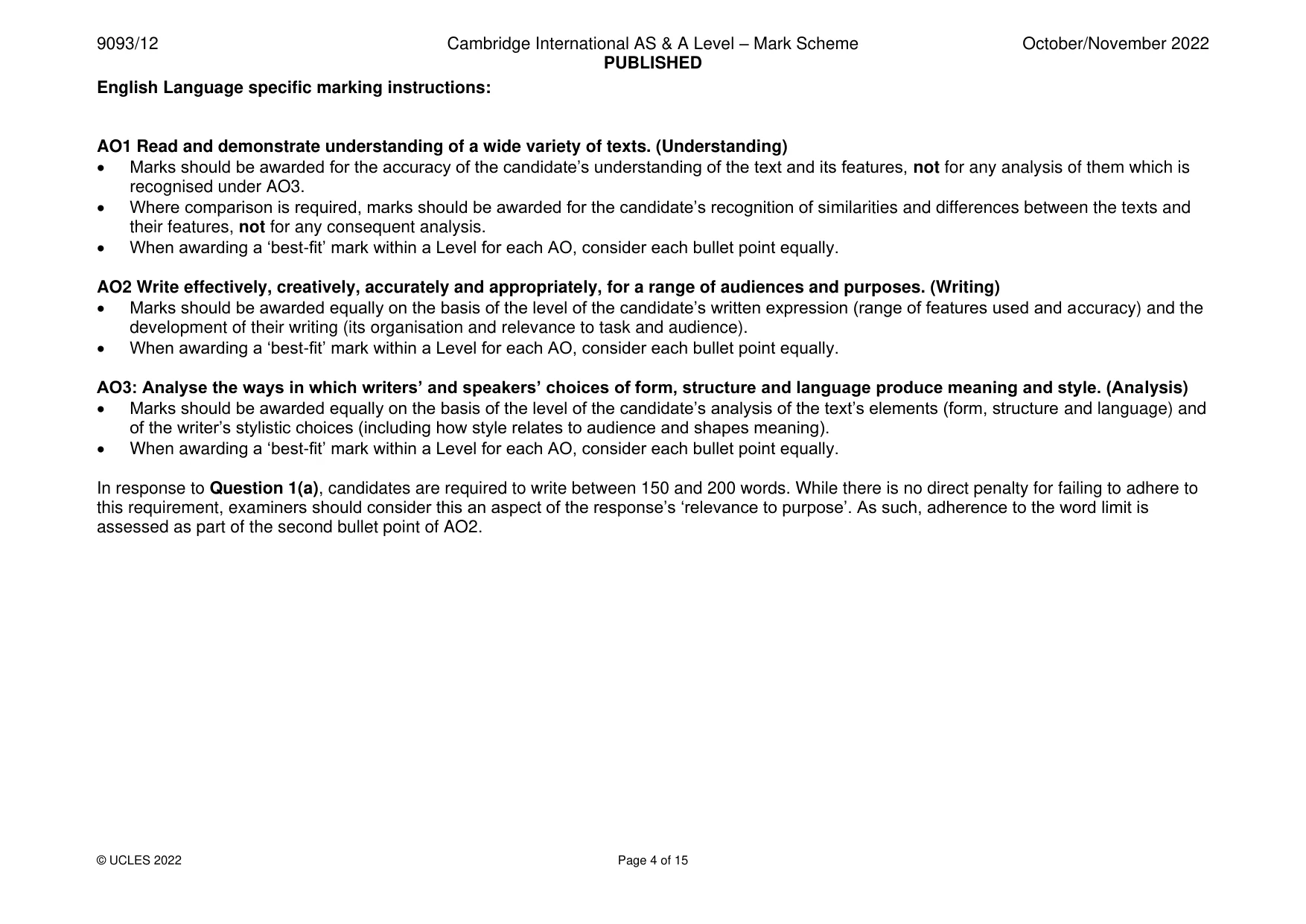 Mark scheme, page 4 of 15
