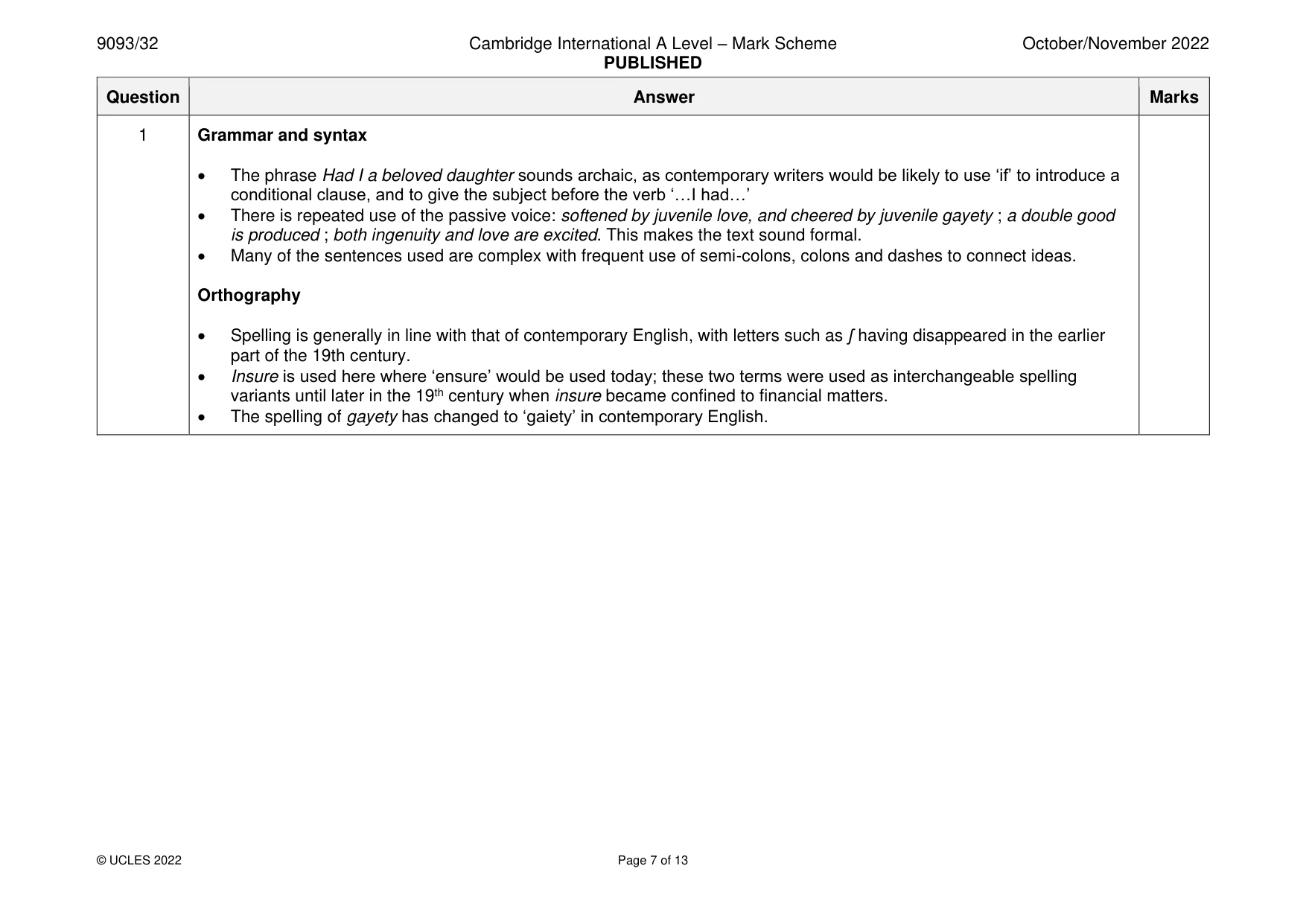 Mark scheme, page 7 of 13