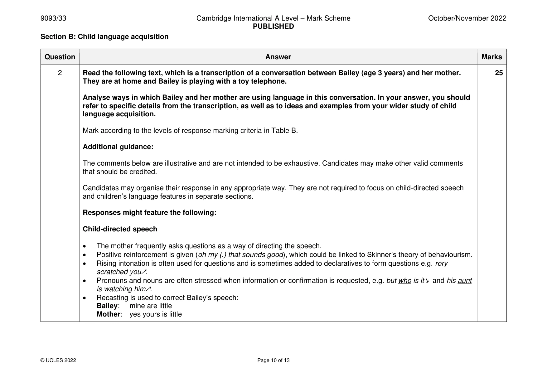 Mark scheme, page 10 of 13