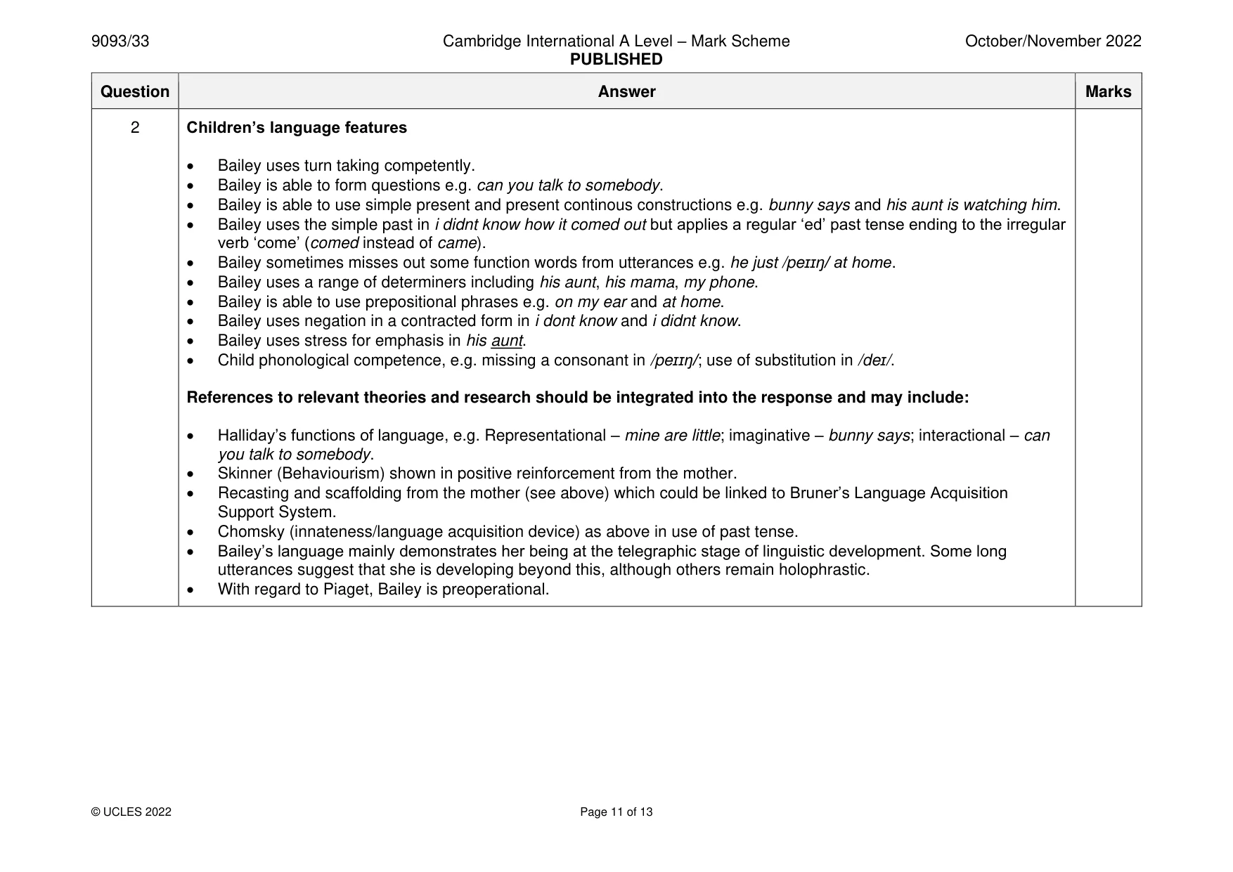 Mark scheme, page 11 of 13