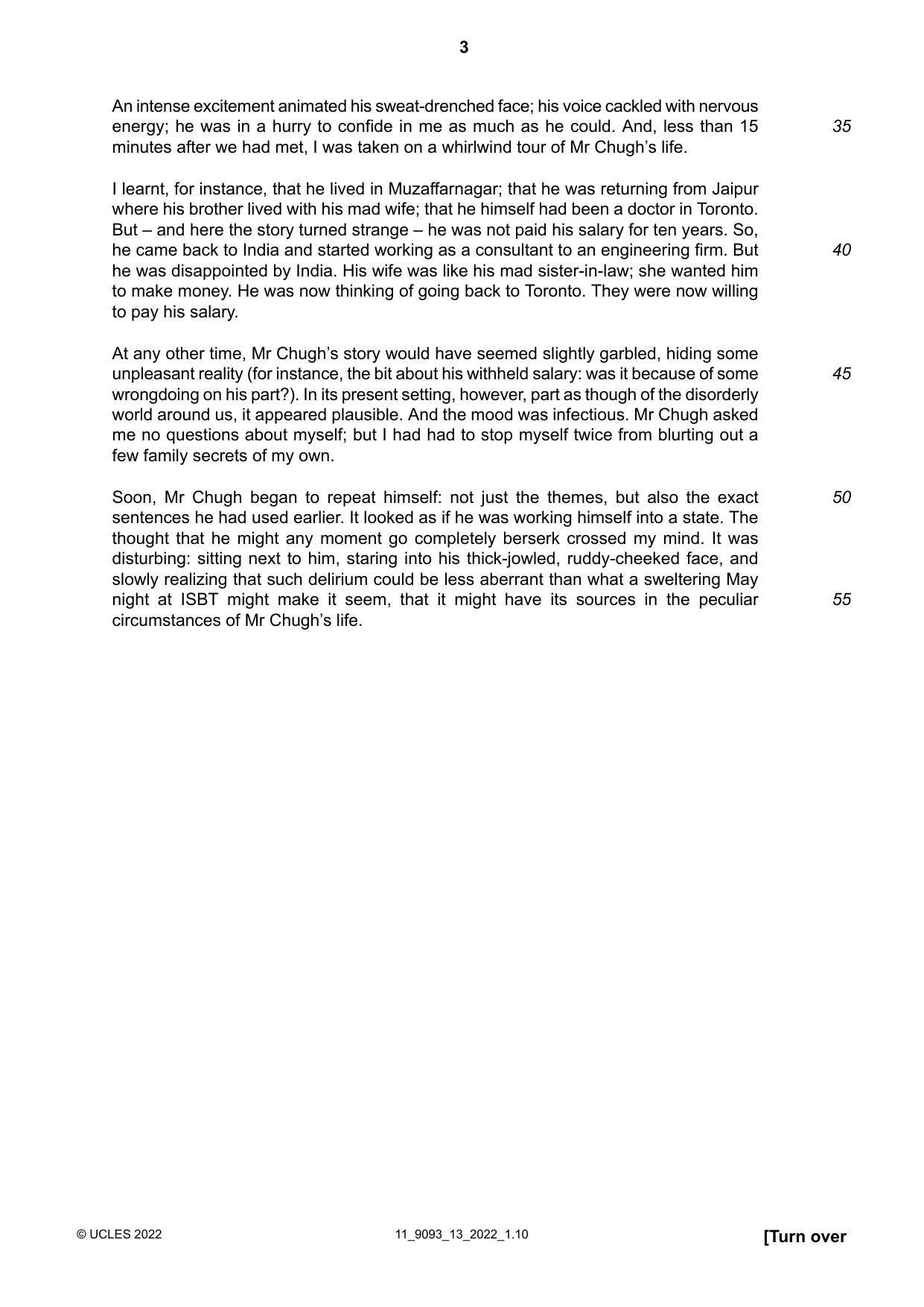 Cambridge A Level English - Language AS and A Level (from 2014) 9093 2022 Oct/Nov Paper 1 · Variant 3 question paper, page 3 of 8