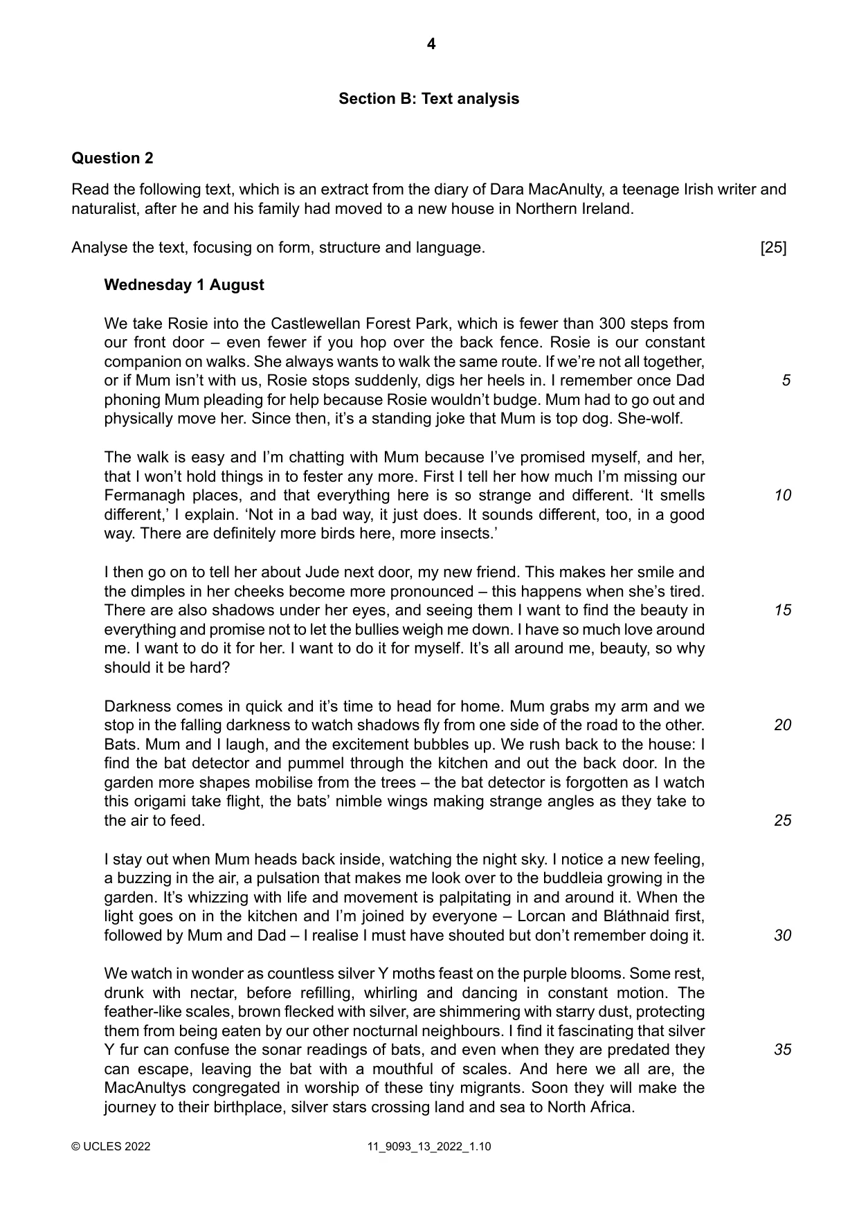 Cambridge A Level English - Language AS and A Level (from 2014) 9093 2022 Oct/Nov Paper 1 · Variant 3 question paper, page 4 of 8