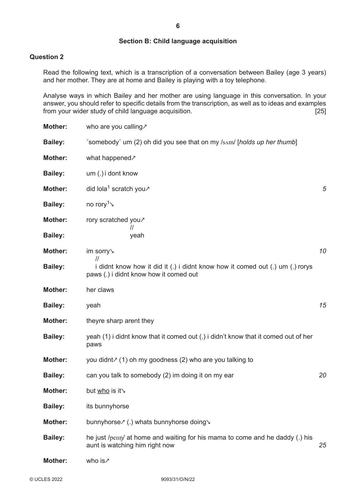 Cambridge A Level English - Language AS and A Level (from 2014) 9093 2022 Oct/Nov Paper 3 · Variant 1 question paper, page 6 of 8