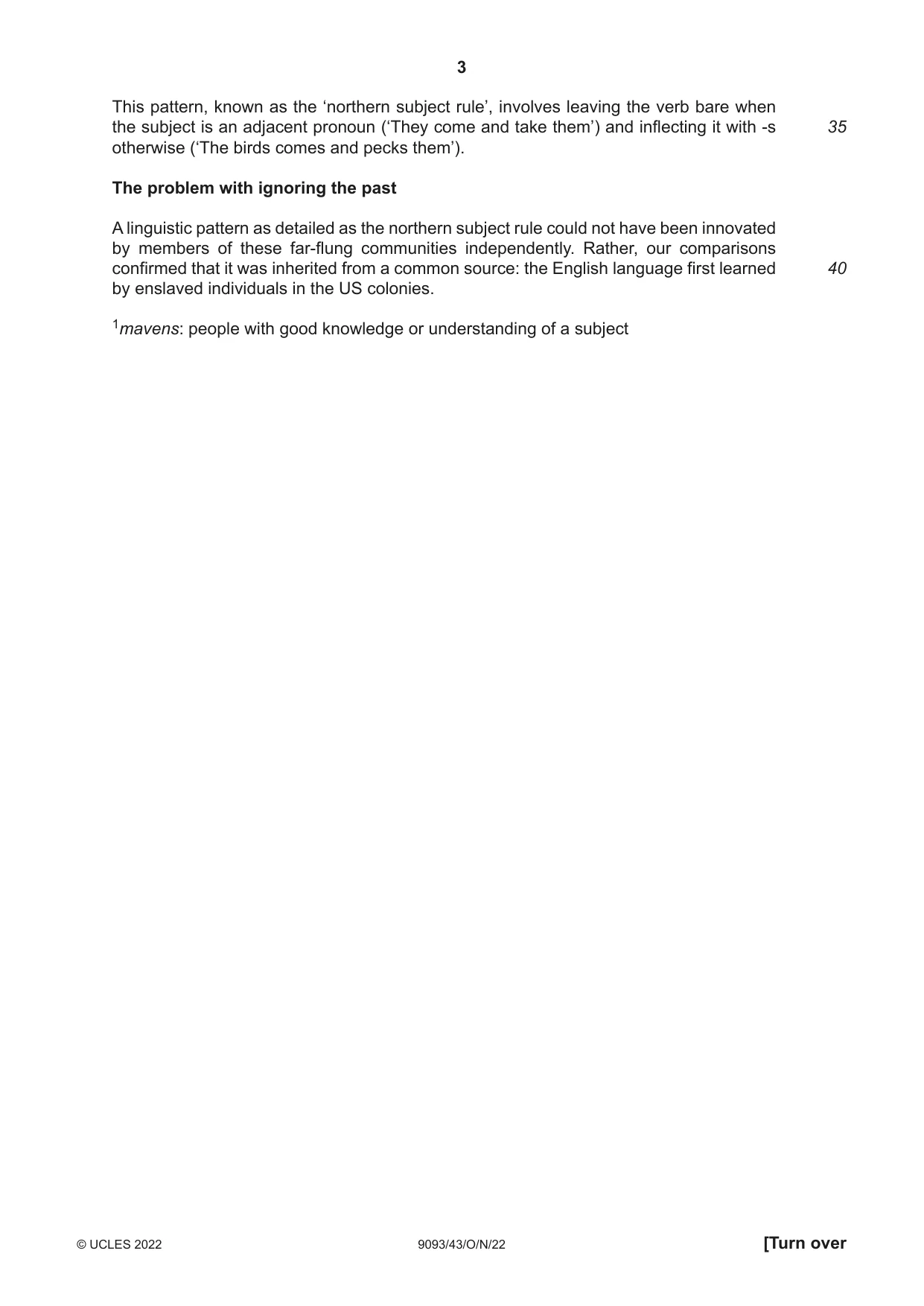 Cambridge A Level English - Language AS and A Level (from 2014) 9093 2022 Oct/Nov Paper 4 · Variant 3 question paper, page 3 of 8