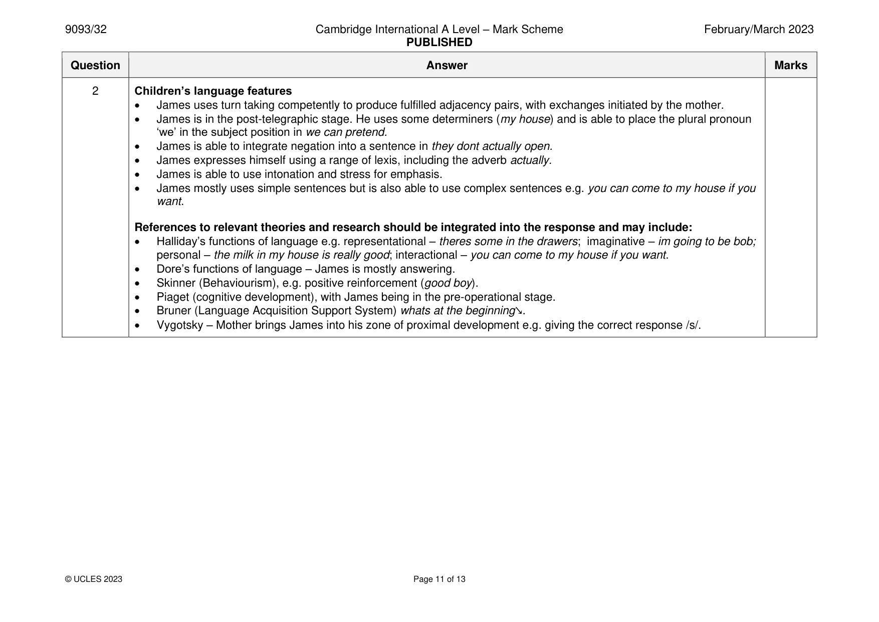 Mark scheme, page 11 of 13