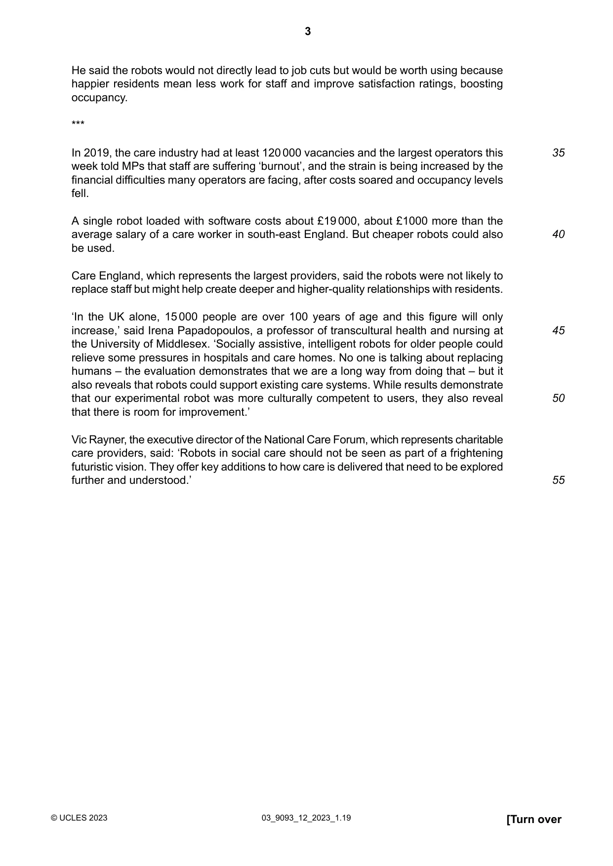 Cambridge A Level English - Language AS and A Level (from 2014) 9093 2023 Feb/March Paper 1 · Variant 2 question paper, page 3 of 8