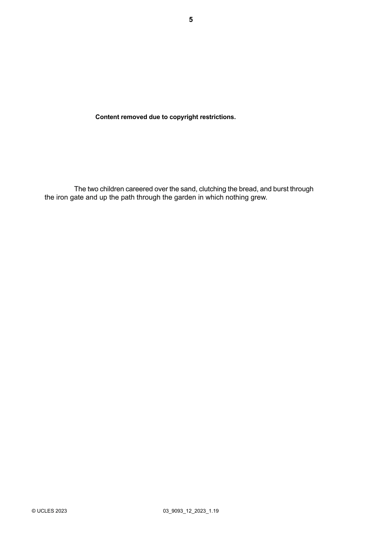 Cambridge A Level English - Language AS and A Level (from 2014) 9093 2023 Feb/March Paper 1 · Variant 2 question paper, page 5 of 8