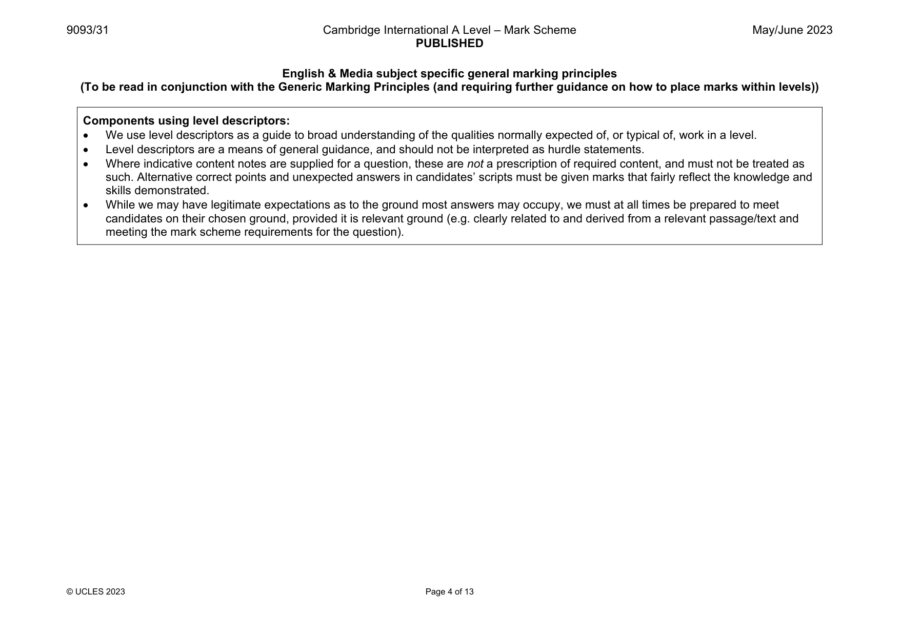 Mark scheme, page 4 of 13