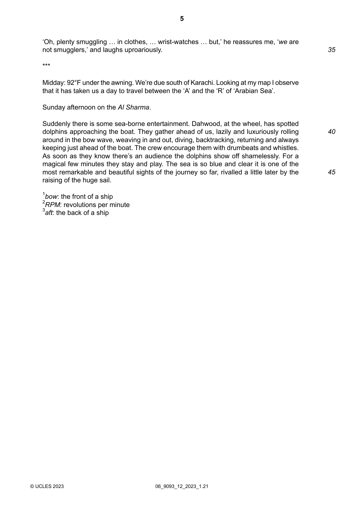 Cambridge A Level English - Language AS and A Level (from 2014) 9093 2023 May/June Paper 1 · Variant 2 question paper, page 5 of 8