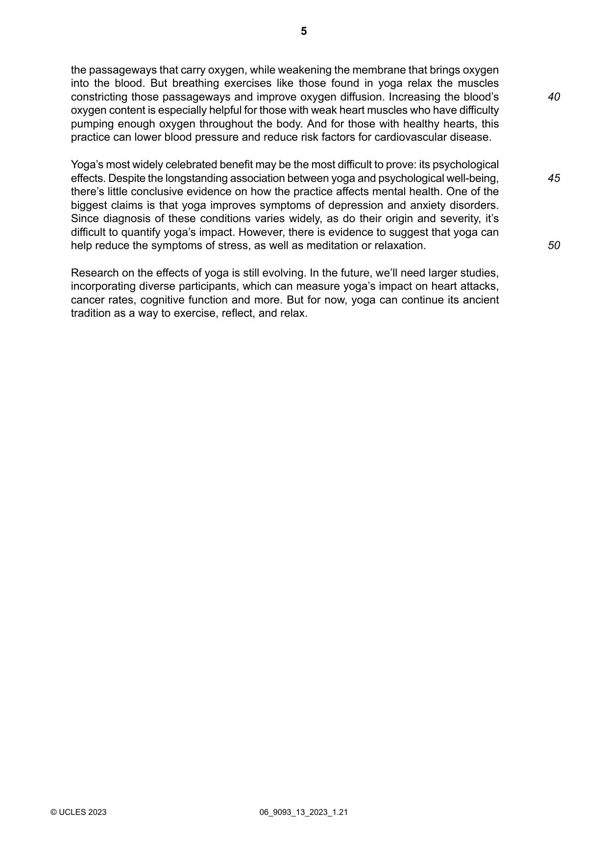 Cambridge A Level English - Language AS and A Level (from 2014) 9093 2023 May/June Paper 1 · Variant 3 question paper, page 5 of 8