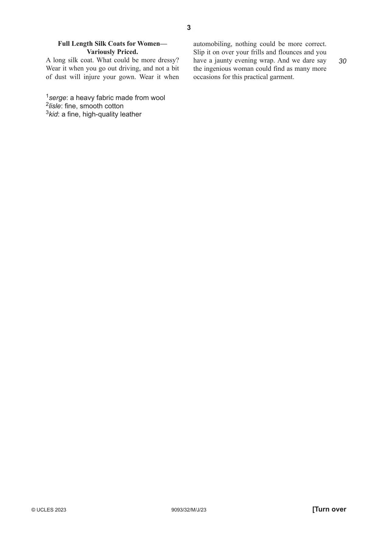 Cambridge A Level English - Language AS and A Level (from 2014) 9093 2023 May/June Paper 3 · Variant 2 question paper, page 3 of 8