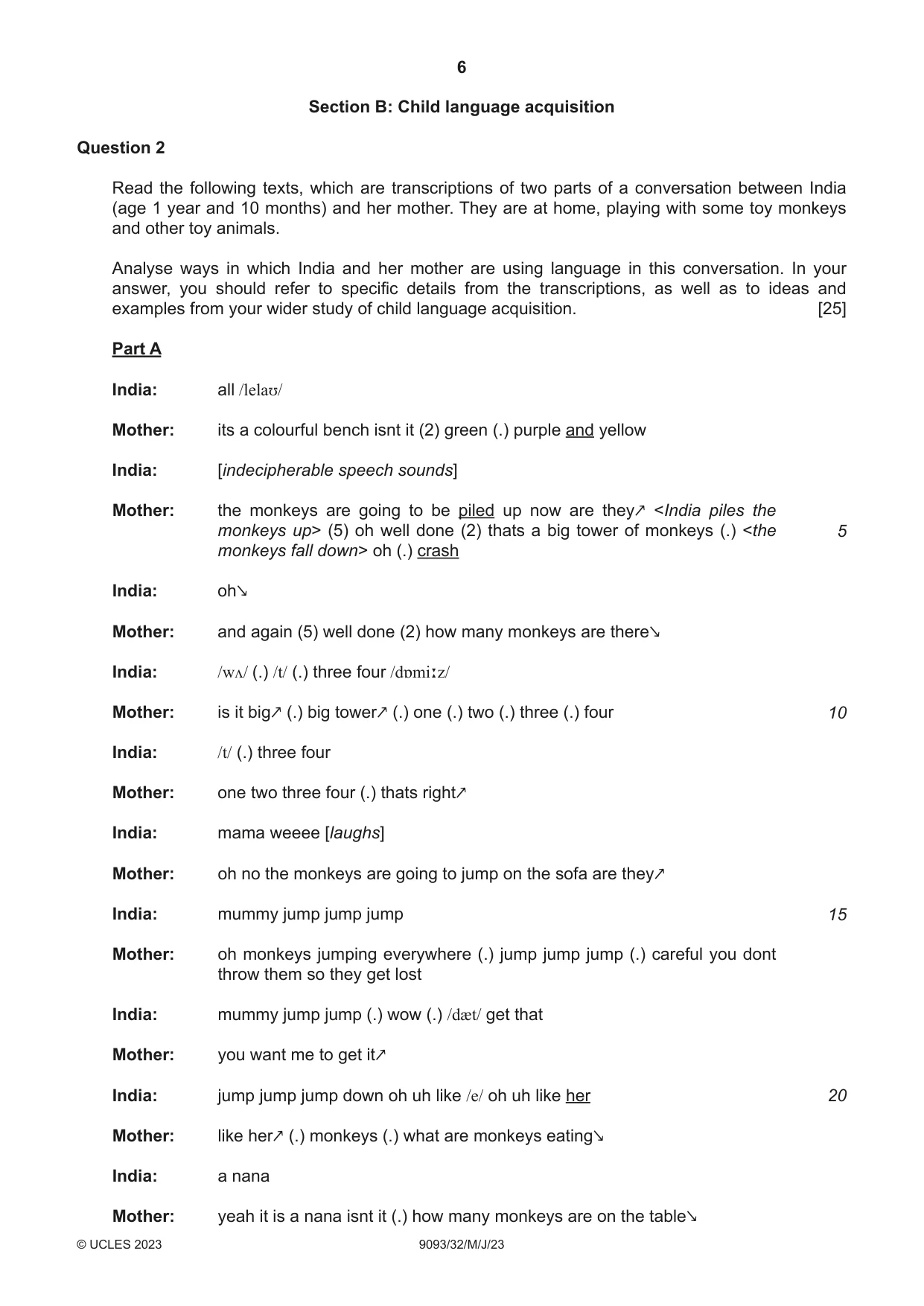 Cambridge A Level English - Language AS and A Level (from 2014) 9093 2023 May/June Paper 3 · Variant 2 question paper, page 6 of 8