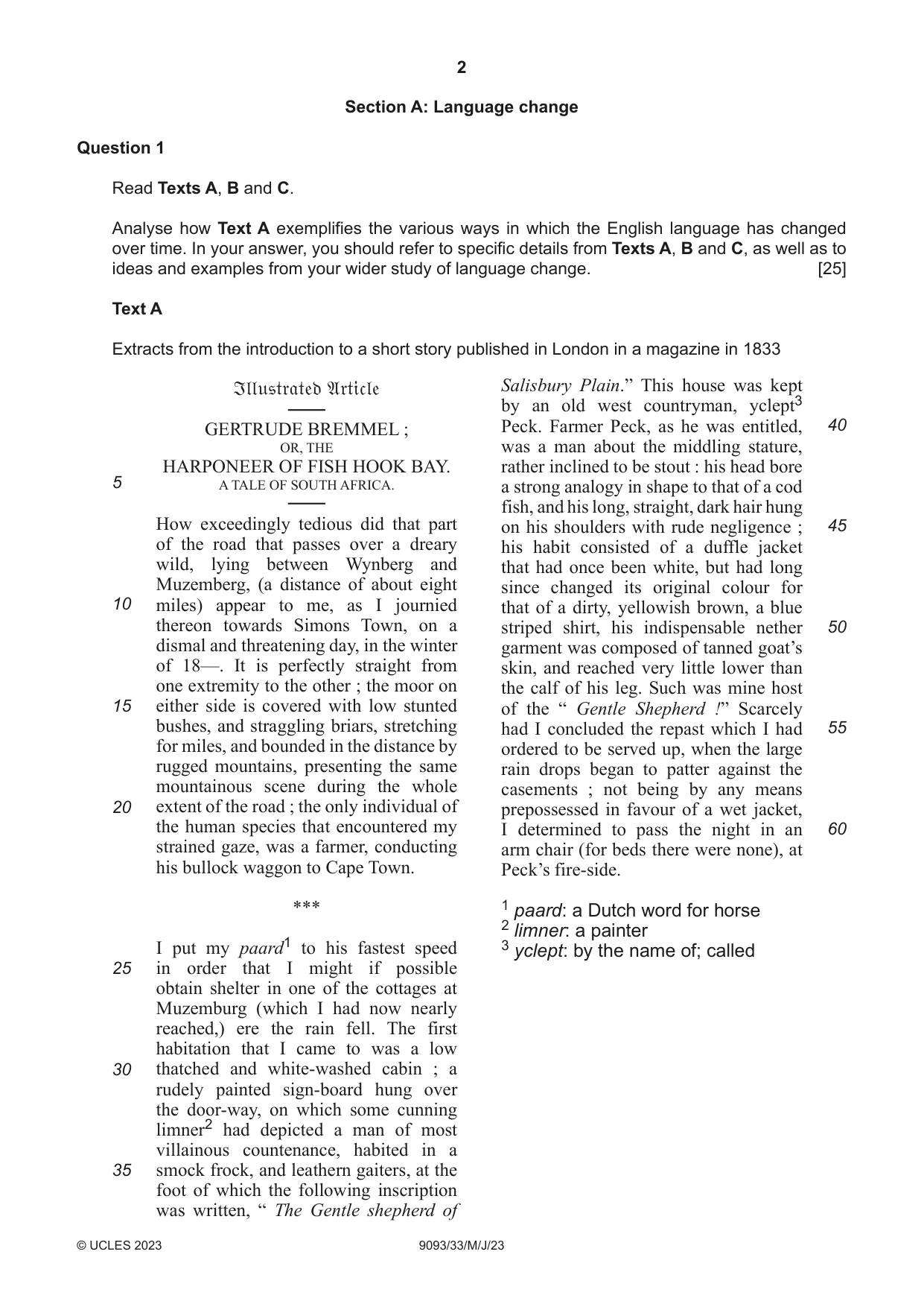 Cambridge A Level English - Language AS and A Level (from 2014) 9093 2023 May/June Paper 3 · Variant 3 question paper, page 2 of 8