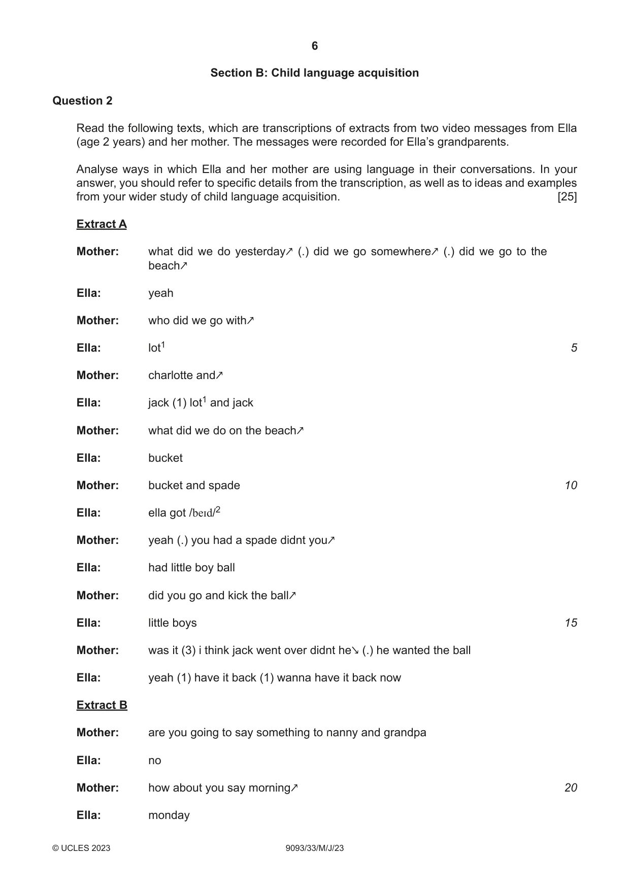 Cambridge A Level English - Language AS and A Level (from 2014) 9093 2023 May/June Paper 3 · Variant 3 question paper, page 6 of 8
