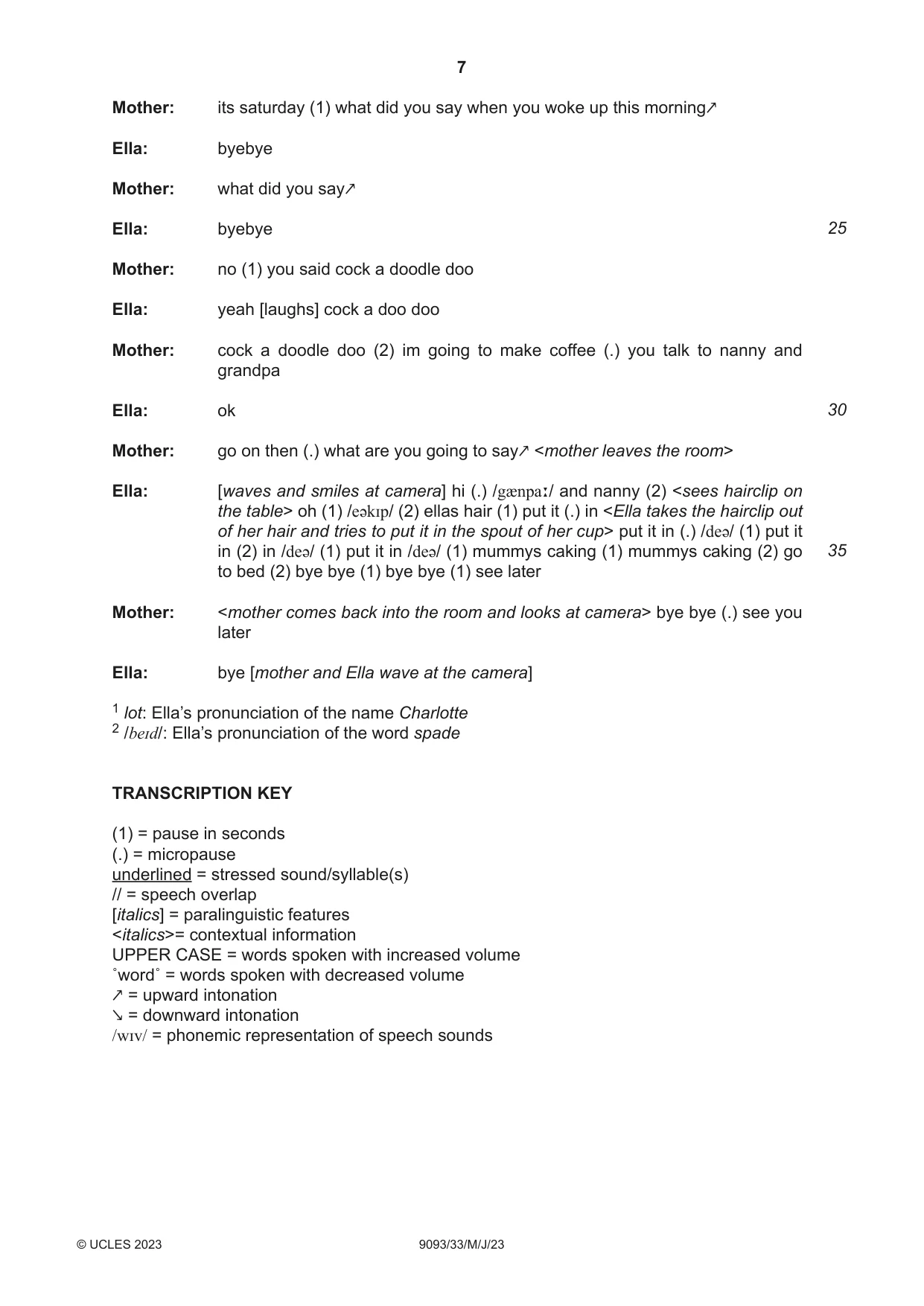 Cambridge A Level English - Language AS and A Level (from 2014) 9093 2023 May/June Paper 3 · Variant 3 question paper, page 7 of 8