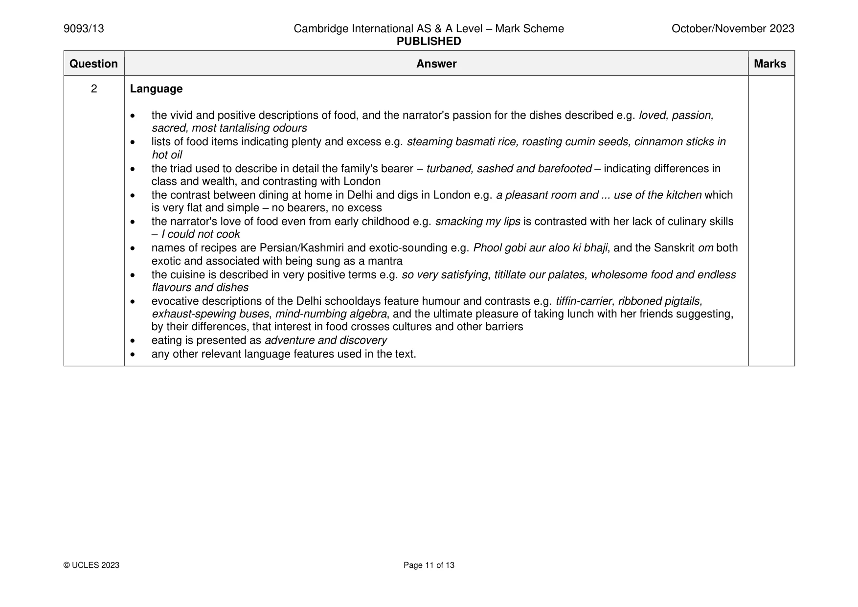 Mark scheme, page 11 of 13