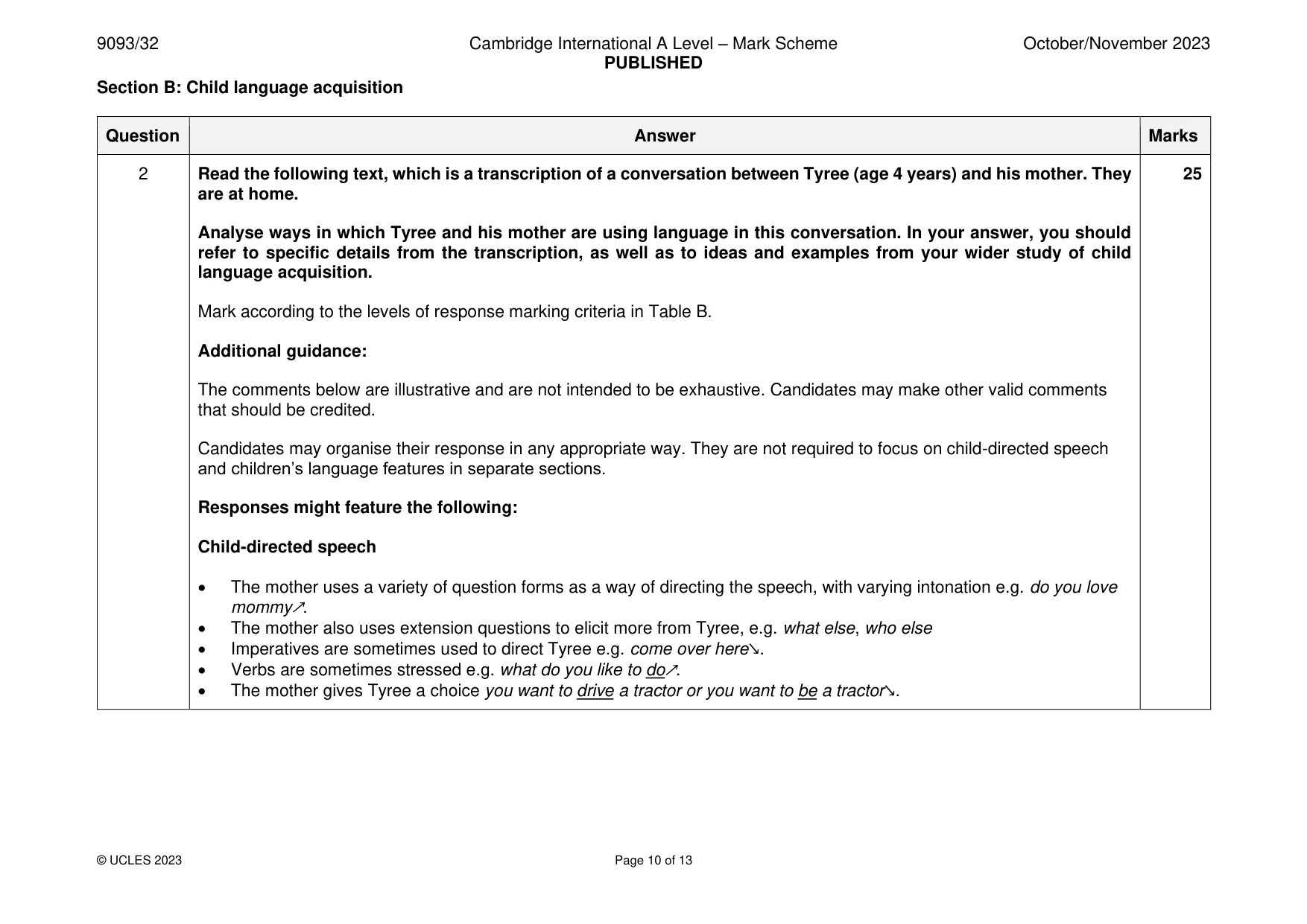 Mark scheme, page 10 of 13