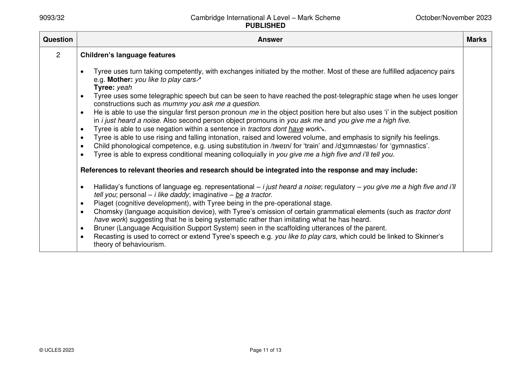 Mark scheme, page 11 of 13