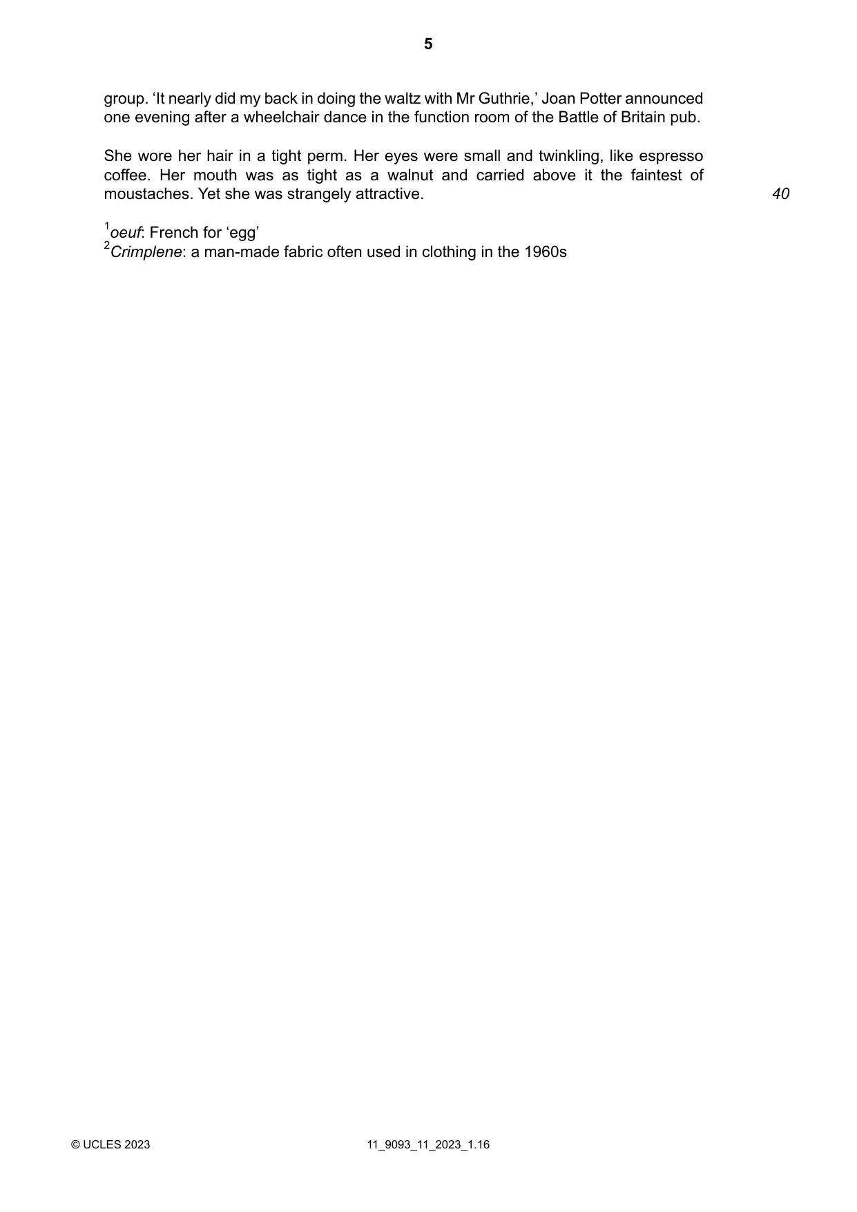 Cambridge A Level English - Language AS and A Level (from 2014) 9093 2023 Oct/Nov Paper 1 · Variant 1 question paper, page 5 of 8