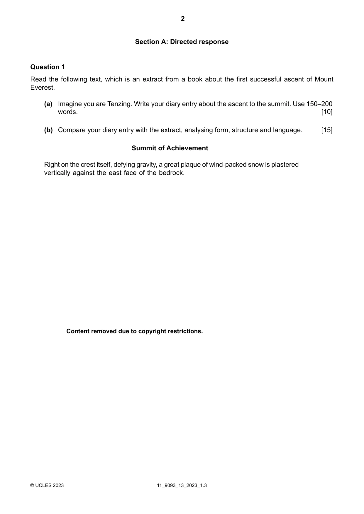 Cambridge A Level English - Language AS and A Level (from 2014) 9093 2023 Oct/Nov Paper 1 · Variant 3 question paper, page 2 of 8