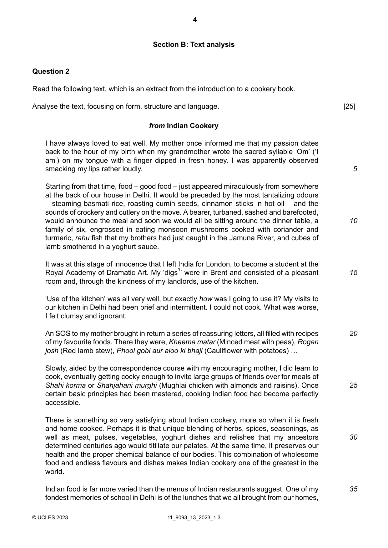 Cambridge A Level English - Language AS and A Level (from 2014) 9093 2023 Oct/Nov Paper 1 · Variant 3 question paper, page 4 of 8