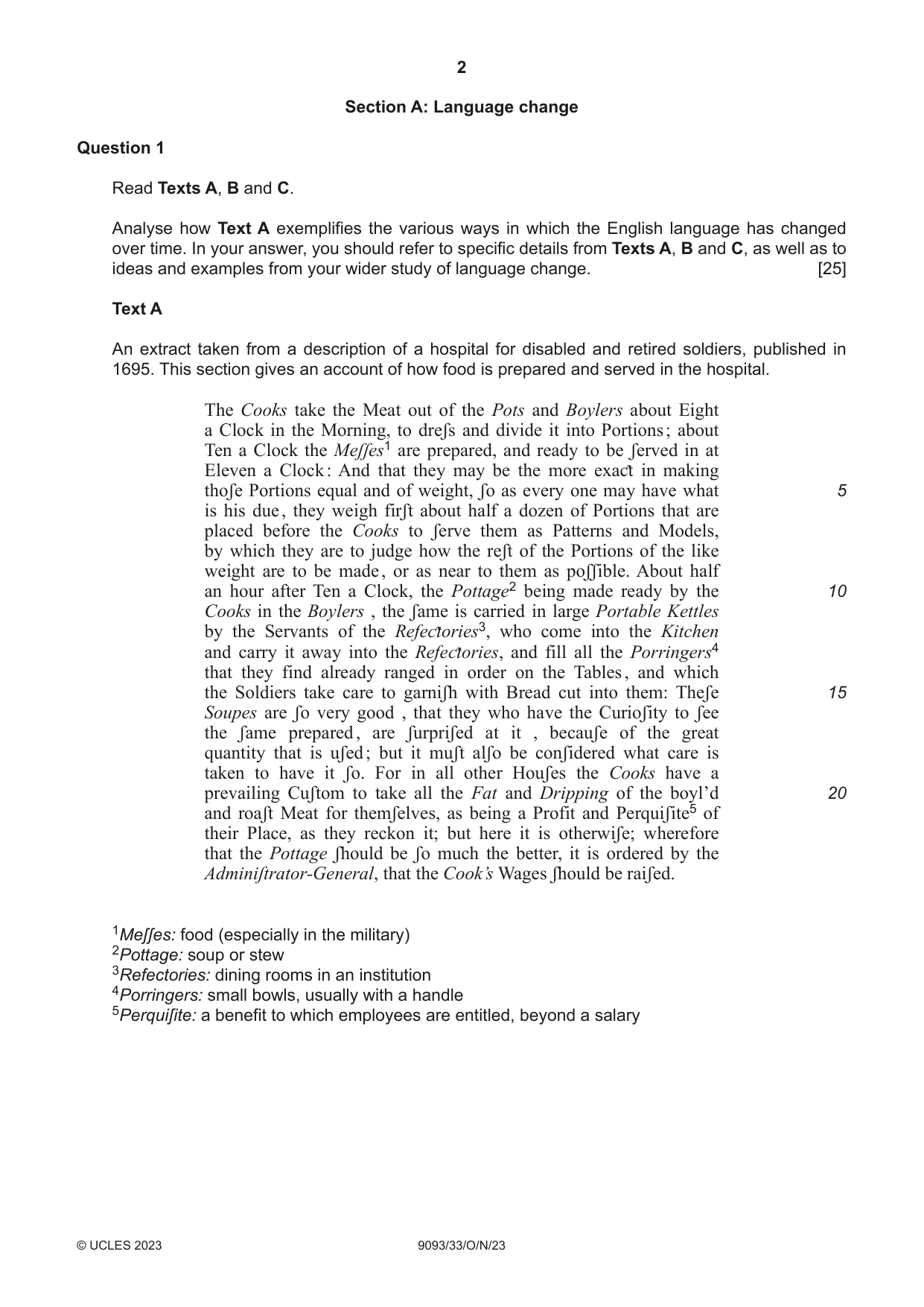 Cambridge A Level English - Language AS and A Level (from 2014) 9093 2023 Oct/Nov Paper 3 · Variant 3 question paper, page 2 of 8
