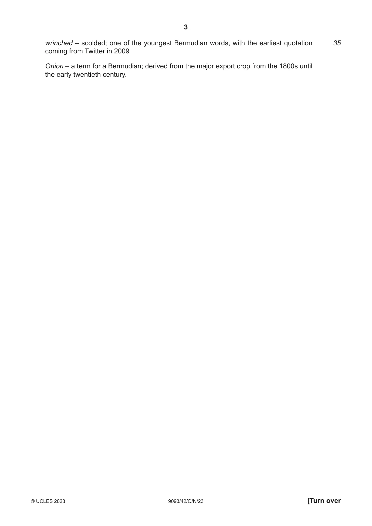 Cambridge A Level English - Language AS and A Level (from 2014) 9093 2023 Oct/Nov Paper 4 · Variant 2 question paper, page 3 of 8