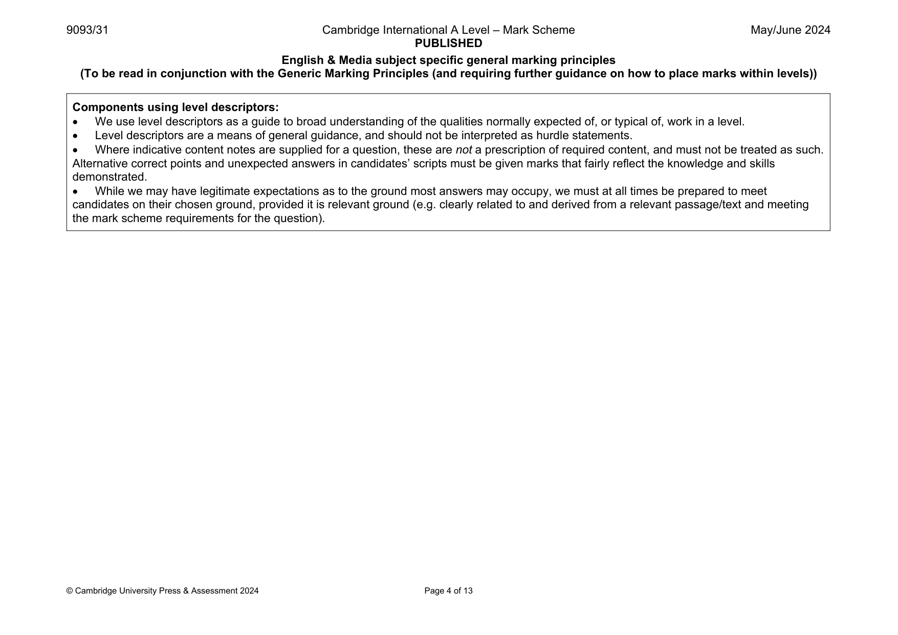 Mark scheme, page 4 of 13