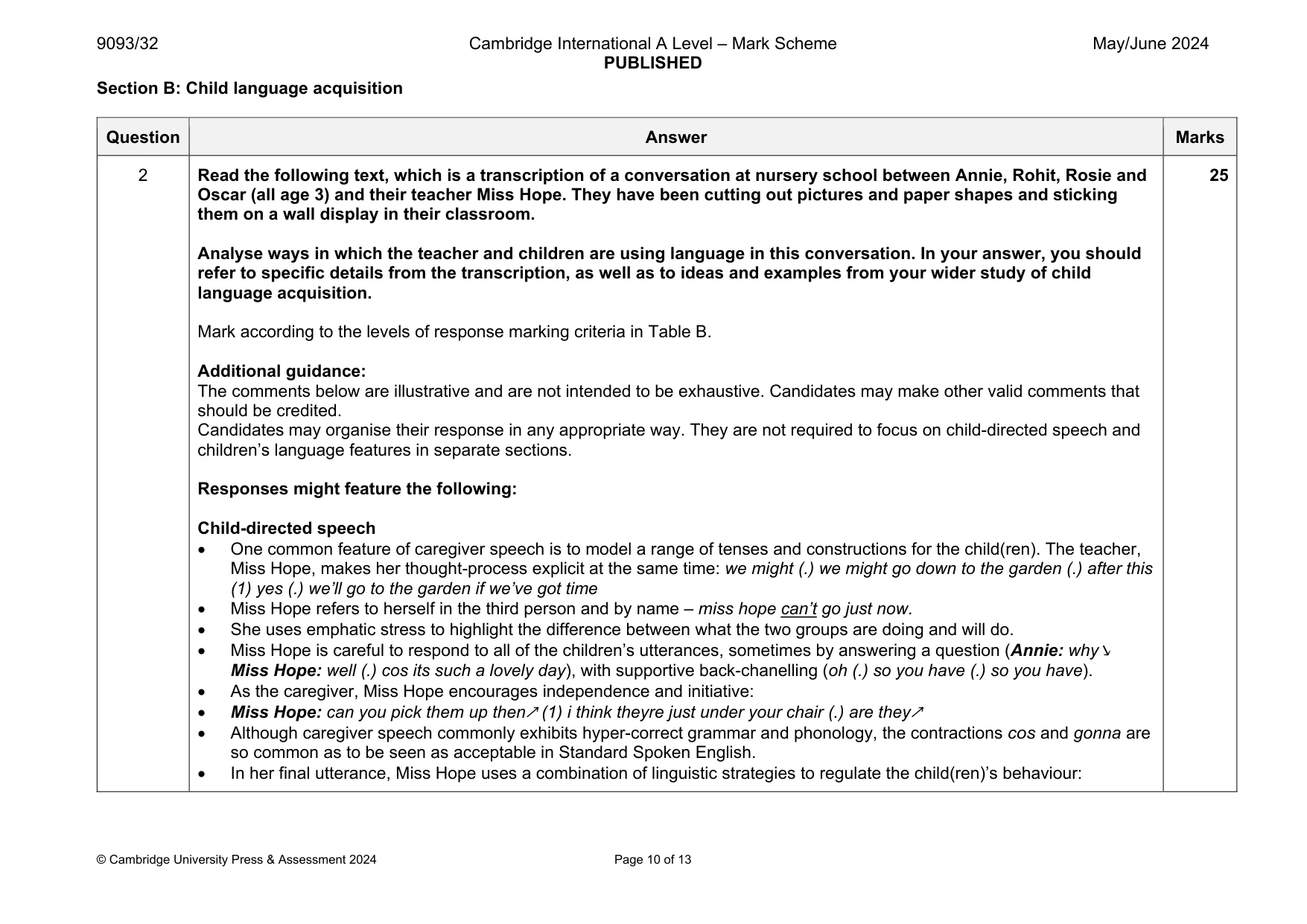 Mark scheme, page 10 of 13