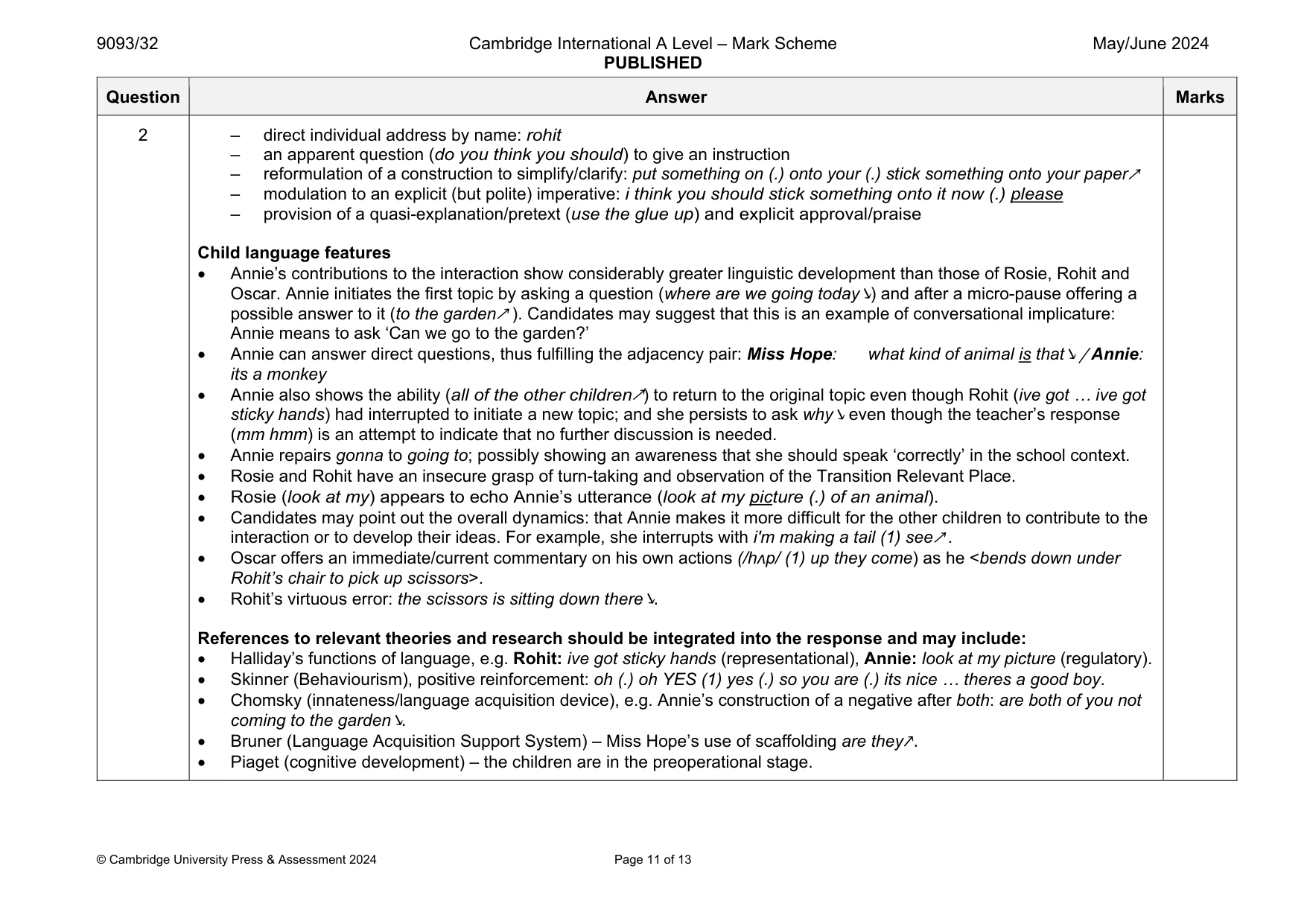 Mark scheme, page 11 of 13