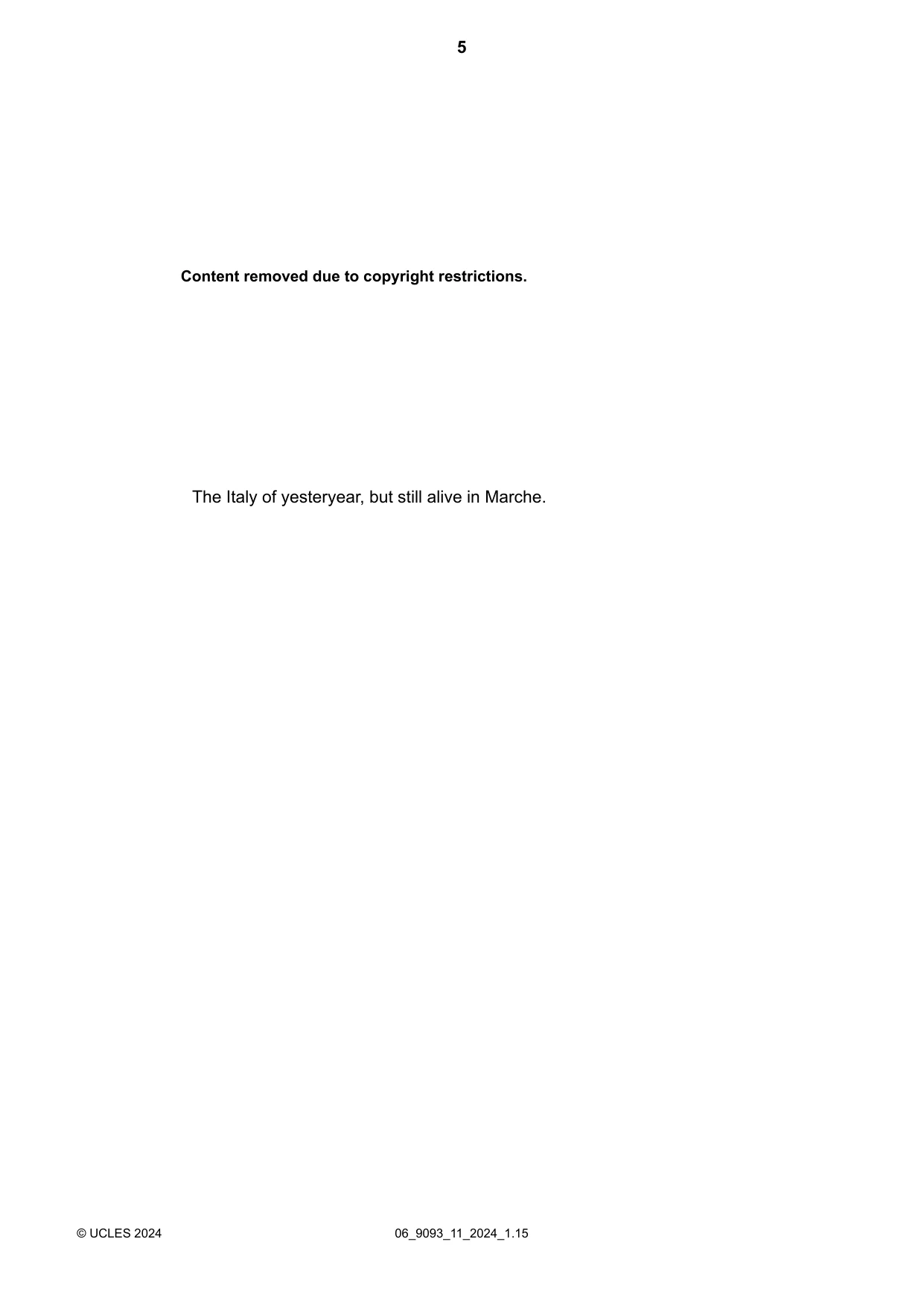 Cambridge A Level English - Language AS and A Level (from 2014) 9093 2024 May/June Paper 1 · Variant 1 question paper, page 5 of 8