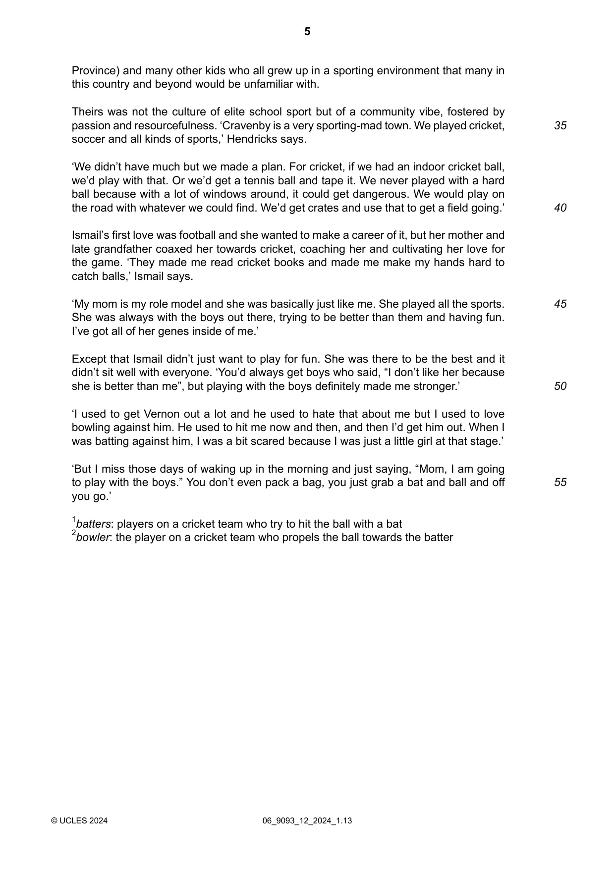 Cambridge A Level English - Language AS and A Level (from 2014) 9093 2024 May/June Paper 1 · Variant 2 question paper, page 5 of 8