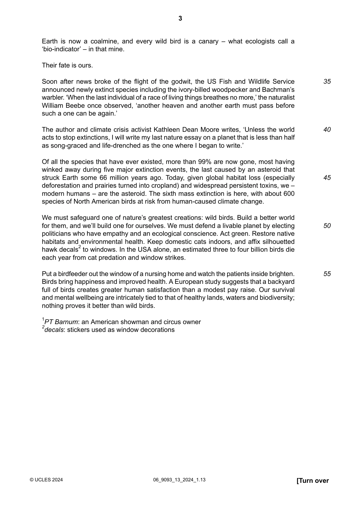 Cambridge A Level English - Language AS and A Level (from 2014) 9093 2024 May/June Paper 1 · Variant 3 question paper, page 3 of 8