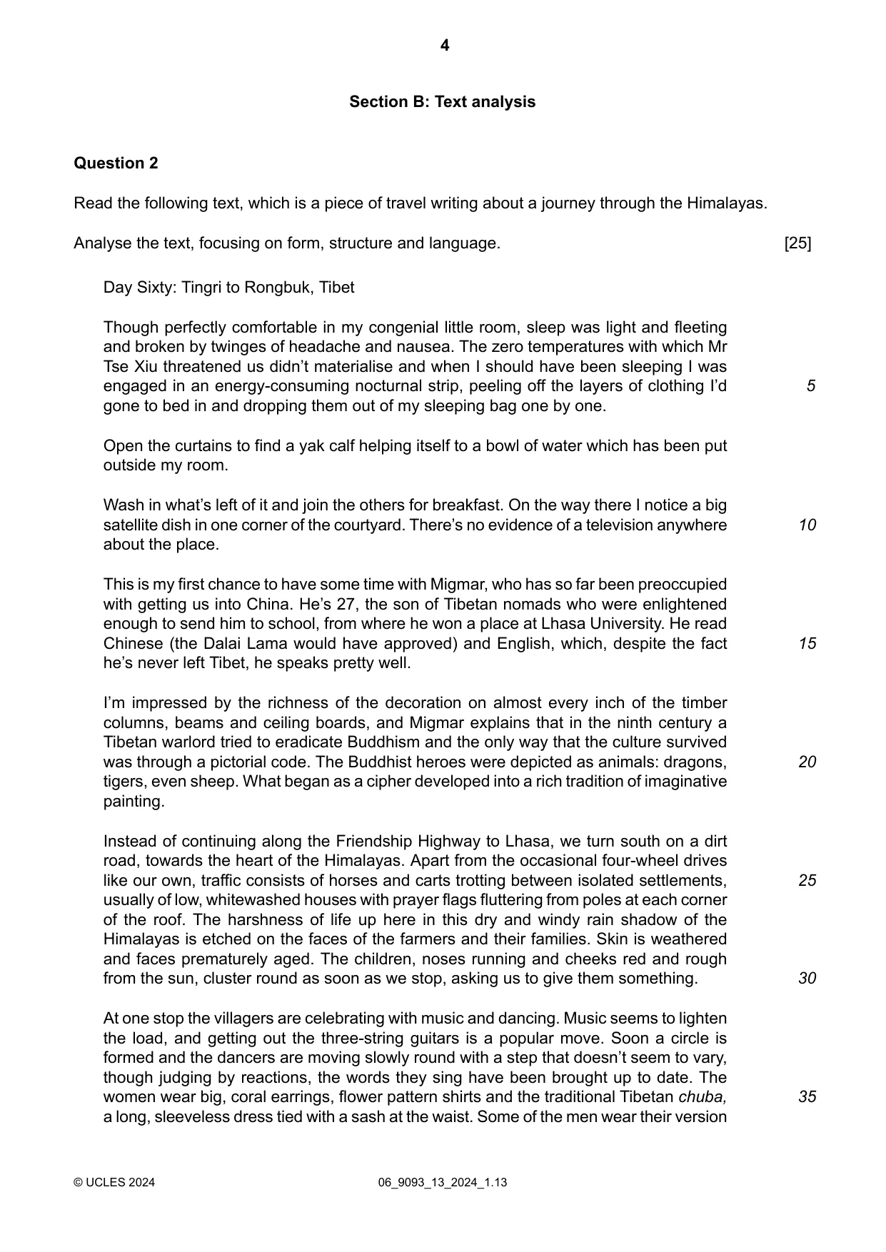 Cambridge A Level English - Language AS and A Level (from 2014) 9093 2024 May/June Paper 1 · Variant 3 question paper, page 4 of 8