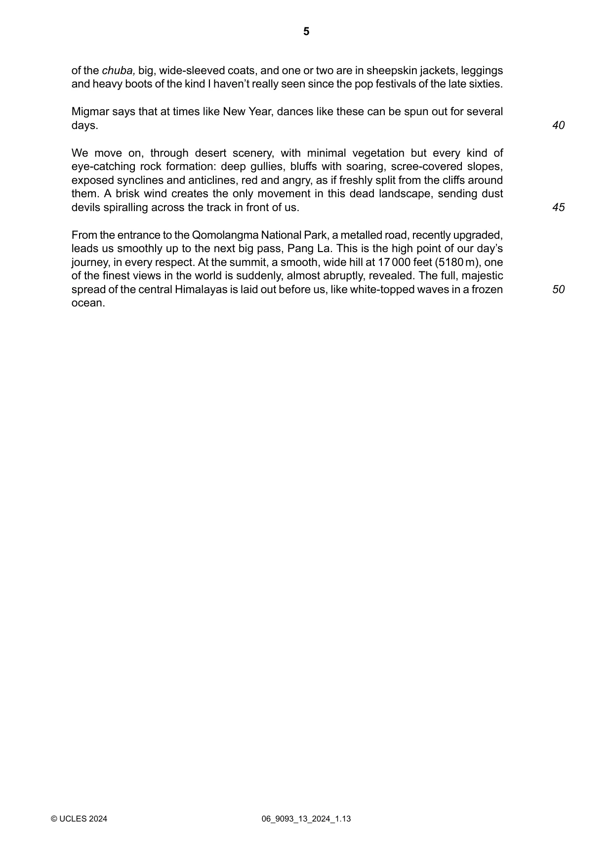 Cambridge A Level English - Language AS and A Level (from 2014) 9093 2024 May/June Paper 1 · Variant 3 question paper, page 5 of 8