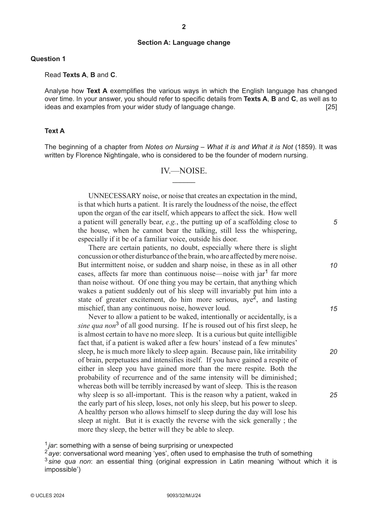 Cambridge A Level English - Language AS and A Level (from 2014) 9093 2024 May/June Paper 3 · Variant 2 question paper, page 2 of 8