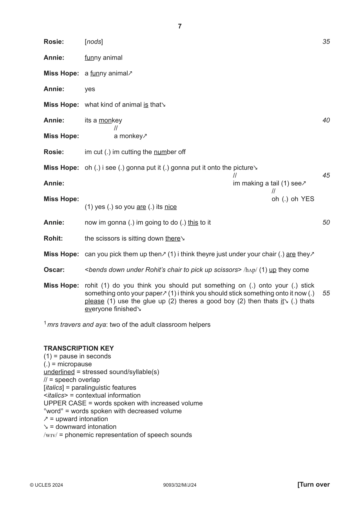 Cambridge A Level English - Language AS and A Level (from 2014) 9093 2024 May/June Paper 3 · Variant 2 question paper, page 7 of 8