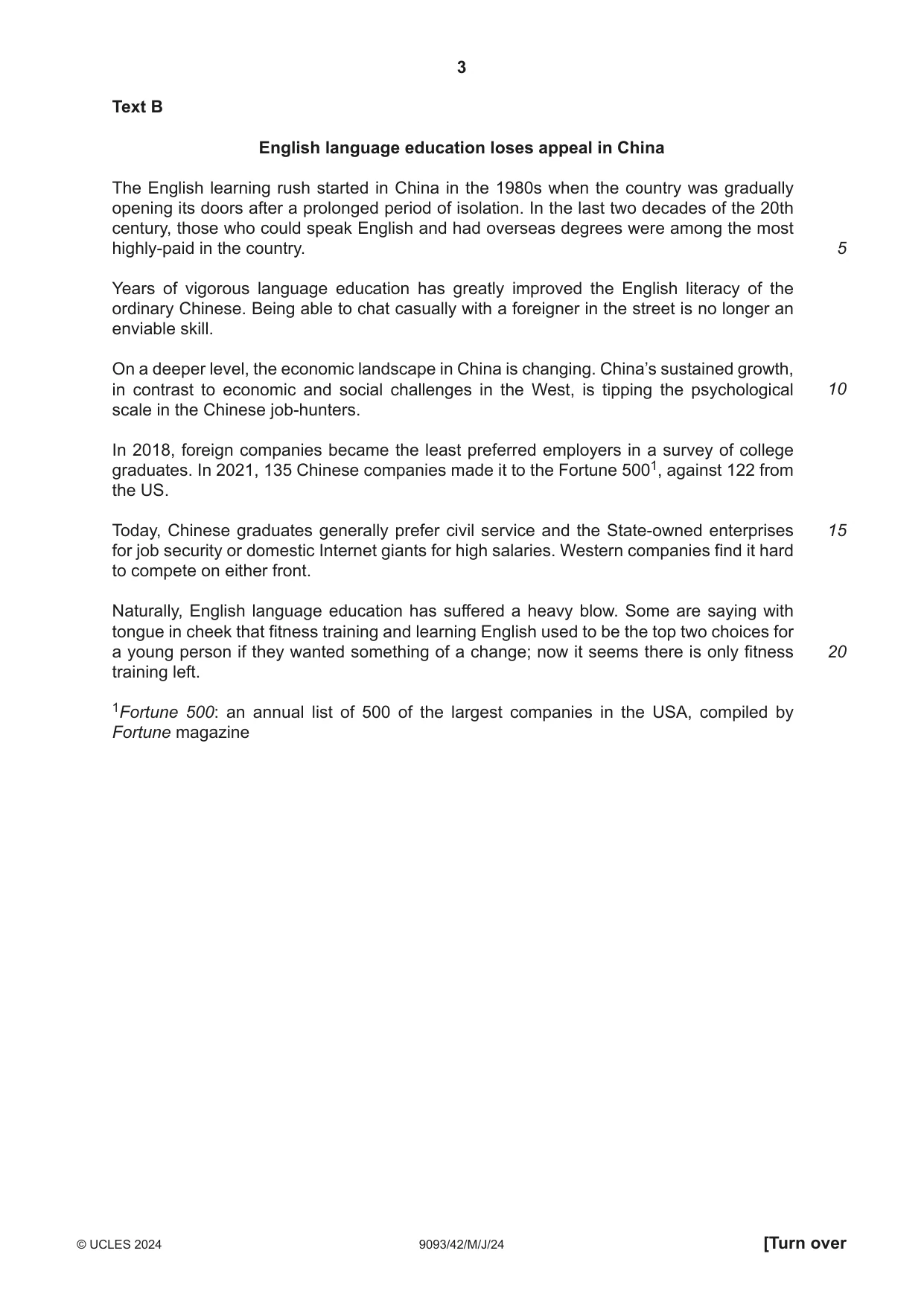 Cambridge A Level English - Language AS and A Level (from 2014) 9093 2024 May/June Paper 4 · Variant 2 question paper, page 3 of 8