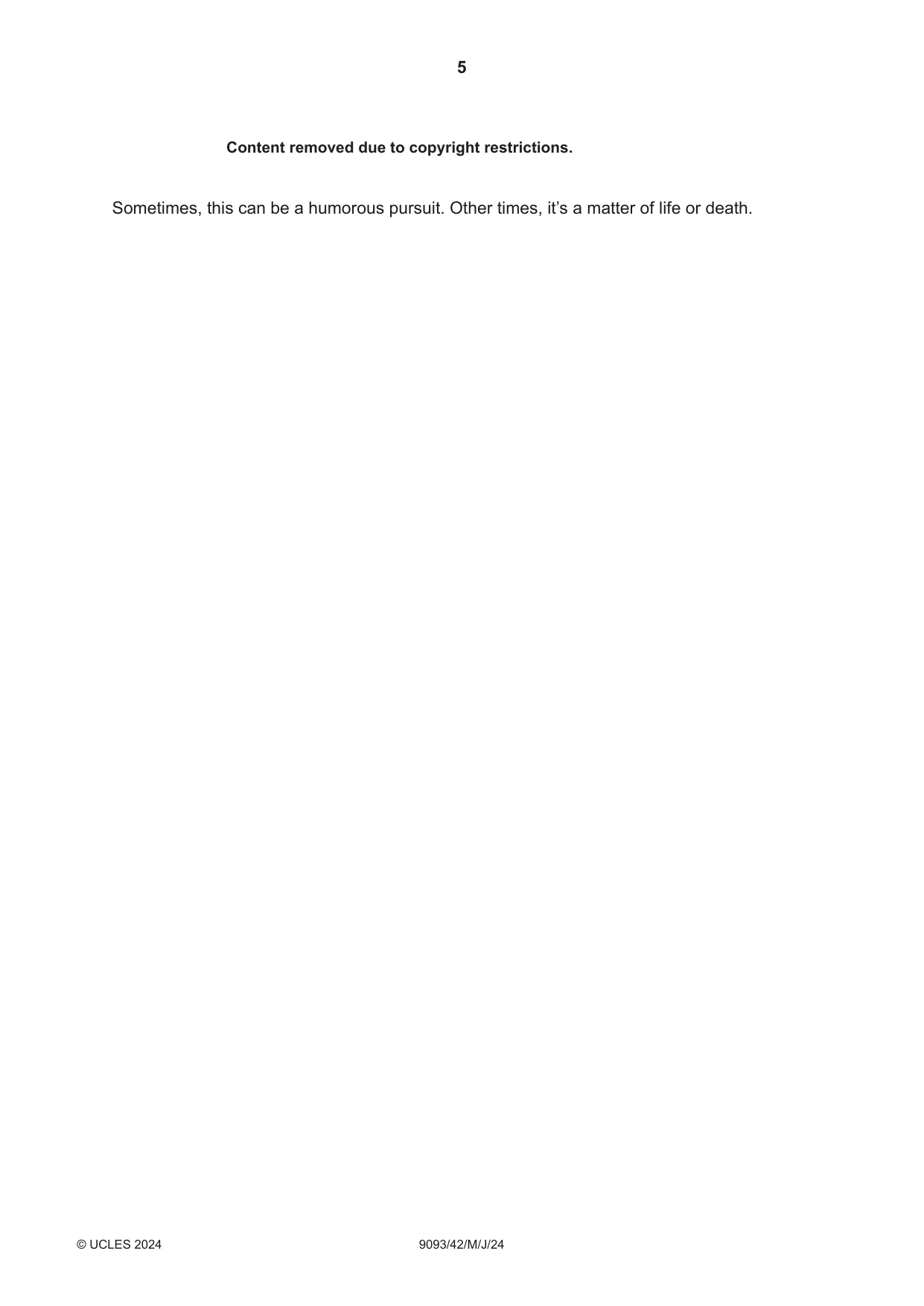 Cambridge A Level English - Language AS and A Level (from 2014) 9093 2024 May/June Paper 4 · Variant 2 question paper, page 5 of 8