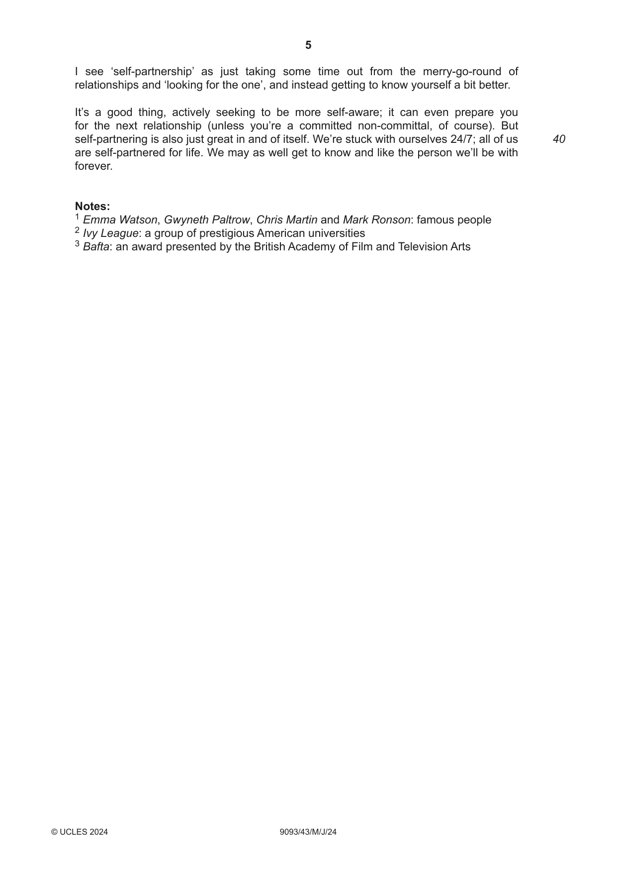 Cambridge A Level English - Language AS and A Level (from 2014) 9093 2024 May/June Paper 4 · Variant 3 question paper, page 5 of 8