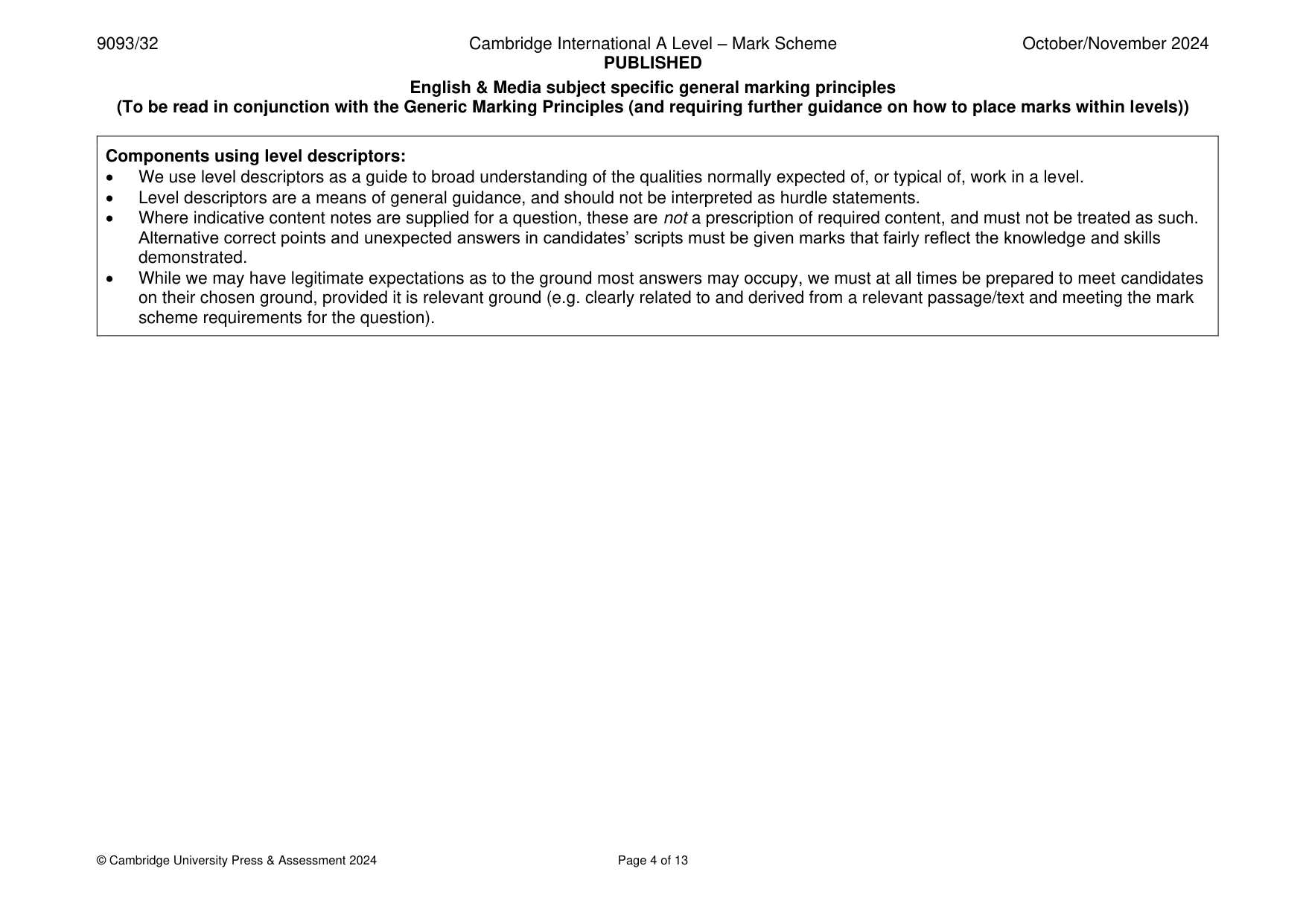 Mark scheme, page 4 of 13