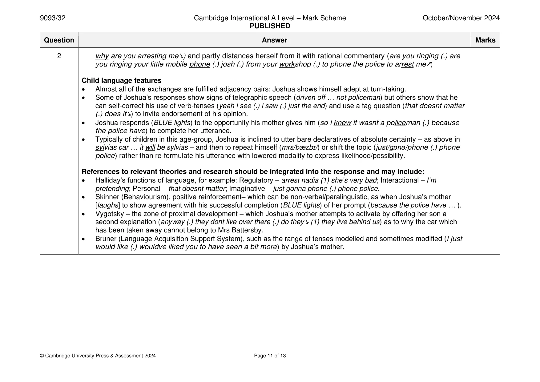 Mark scheme, page 11 of 13