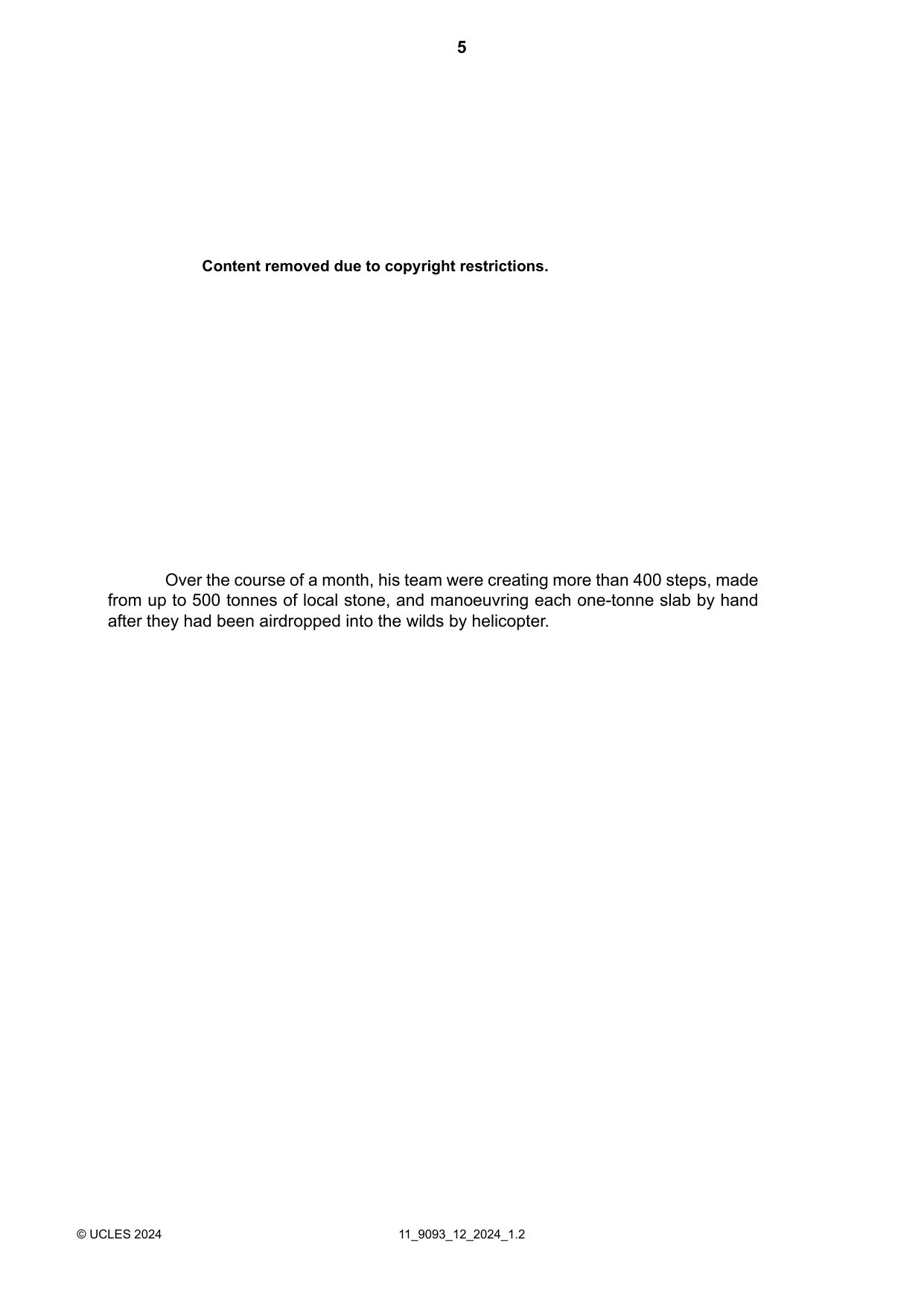 Cambridge A Level English - Language AS and A Level (from 2014) 9093 2024 Oct/Nov Paper 1 · Variant 2 question paper, page 5 of 8