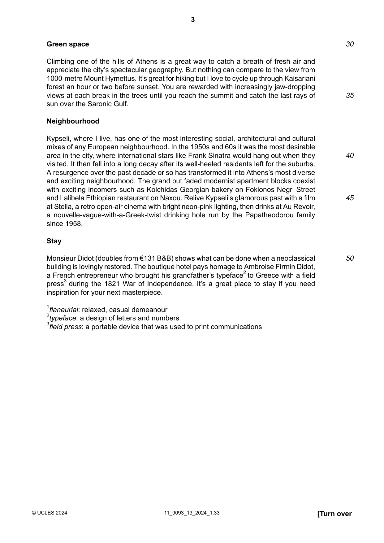 Cambridge A Level English - Language AS and A Level (from 2014) 9093 2024 Oct/Nov Paper 1 · Variant 3 question paper, page 3 of 8